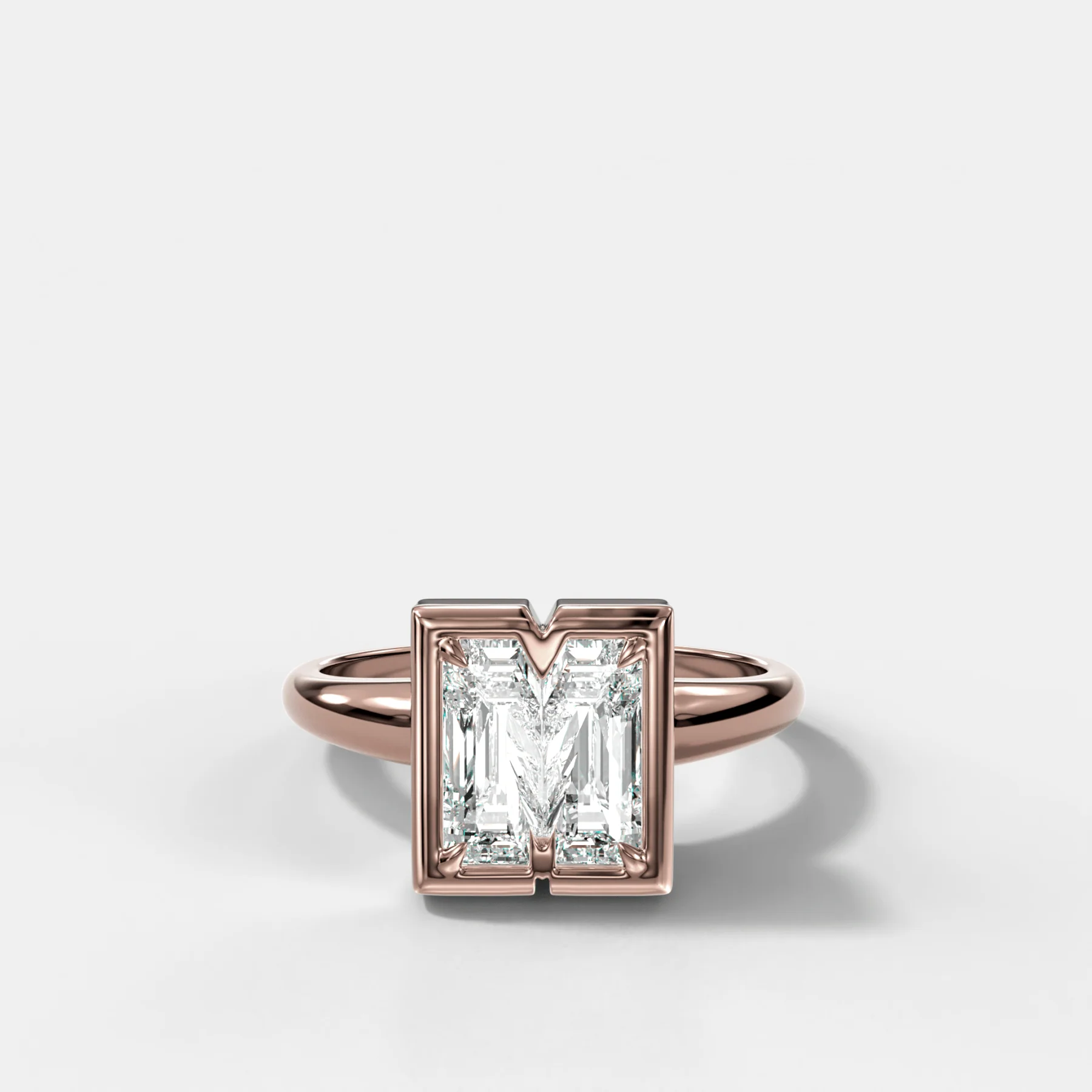 Club Diamond Initial Ring - Letter M - Image 4