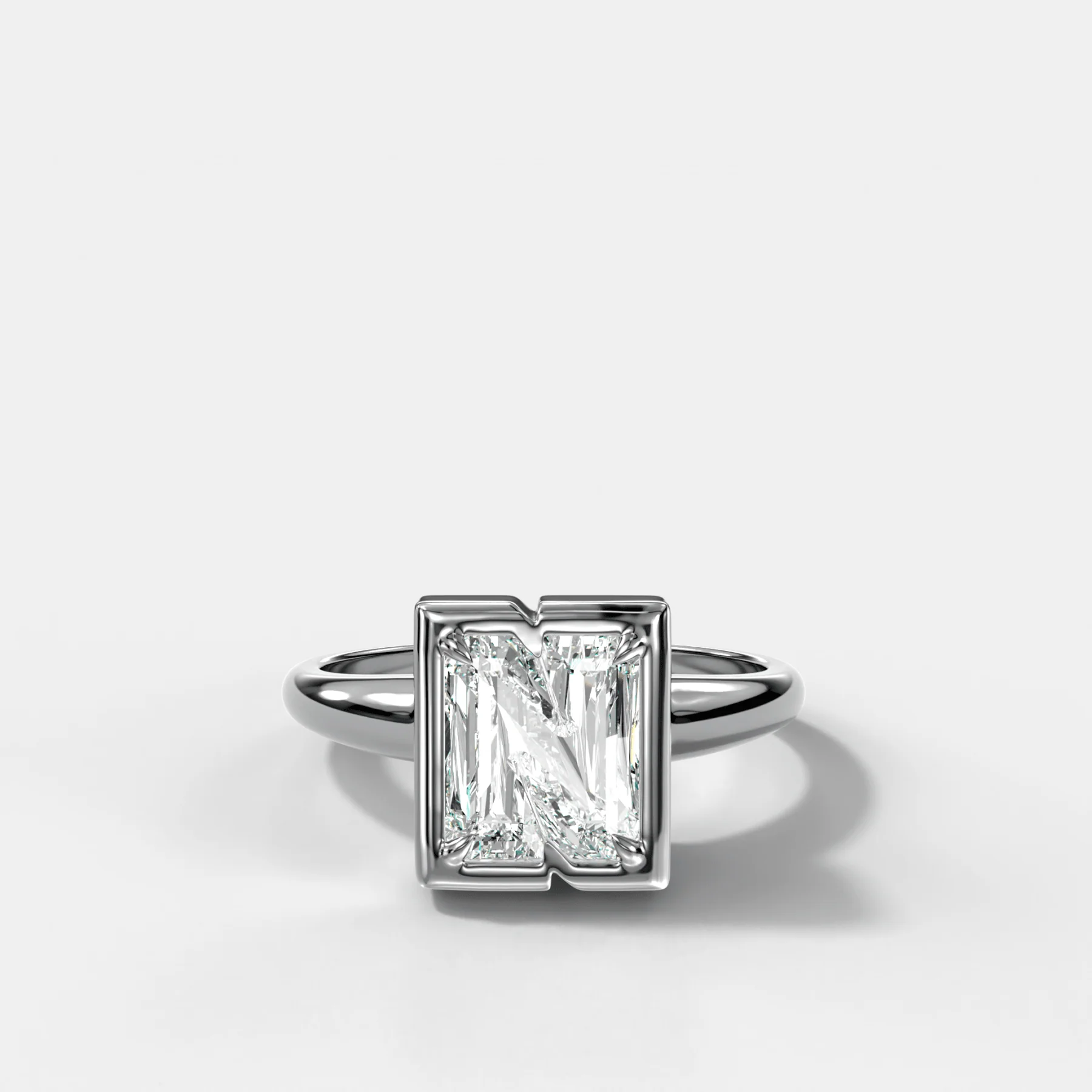 Club Diamond Initial Ring - Letter N - Image 3