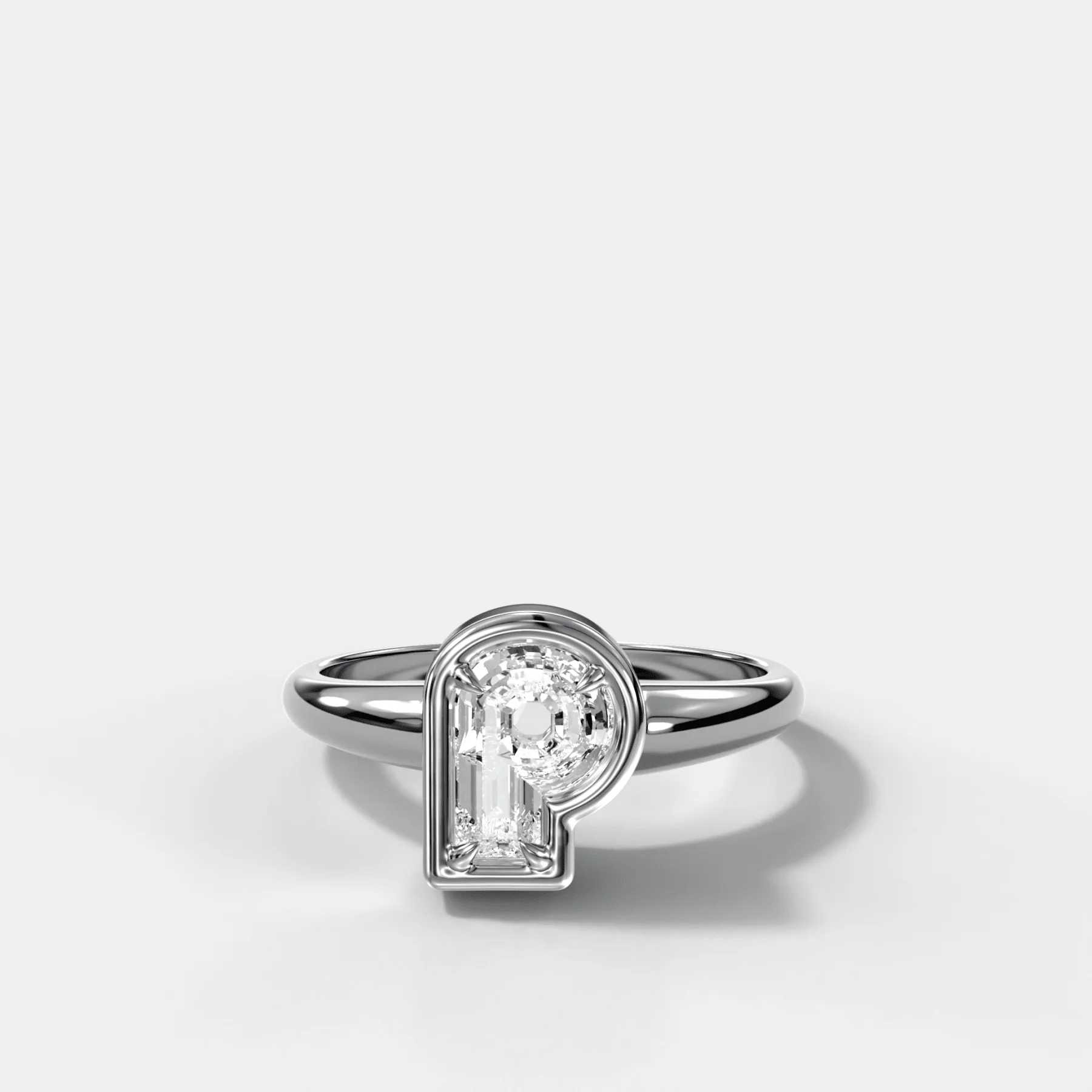 Club Diamond Initial Ring - Letter P - Image 3