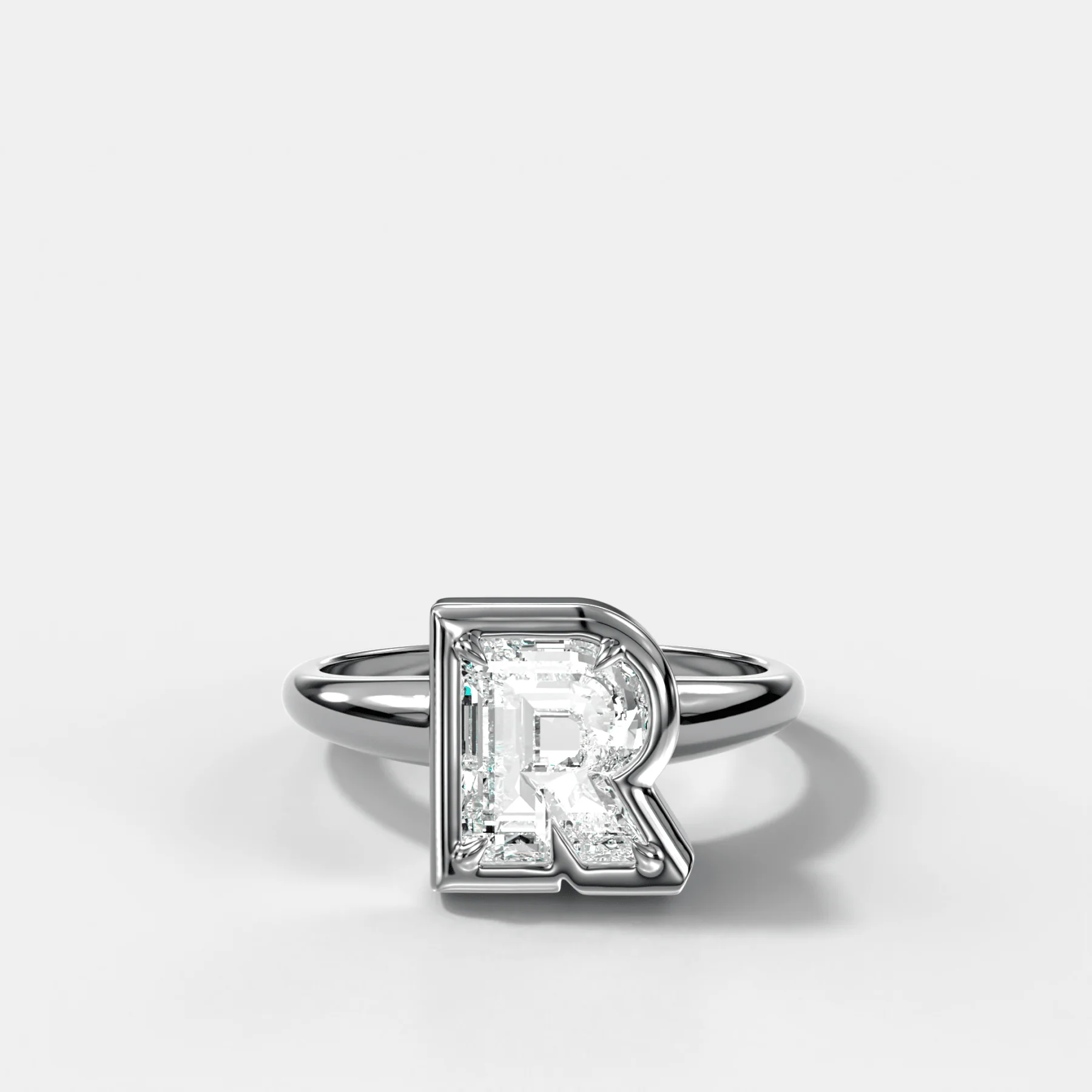 Club Diamond Initial Ring - Letter R - Image 3