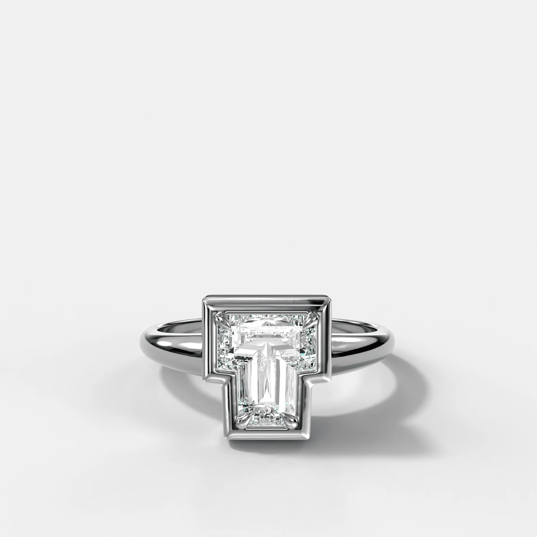 Club Diamond Initial Ring - Letter T - Image 3