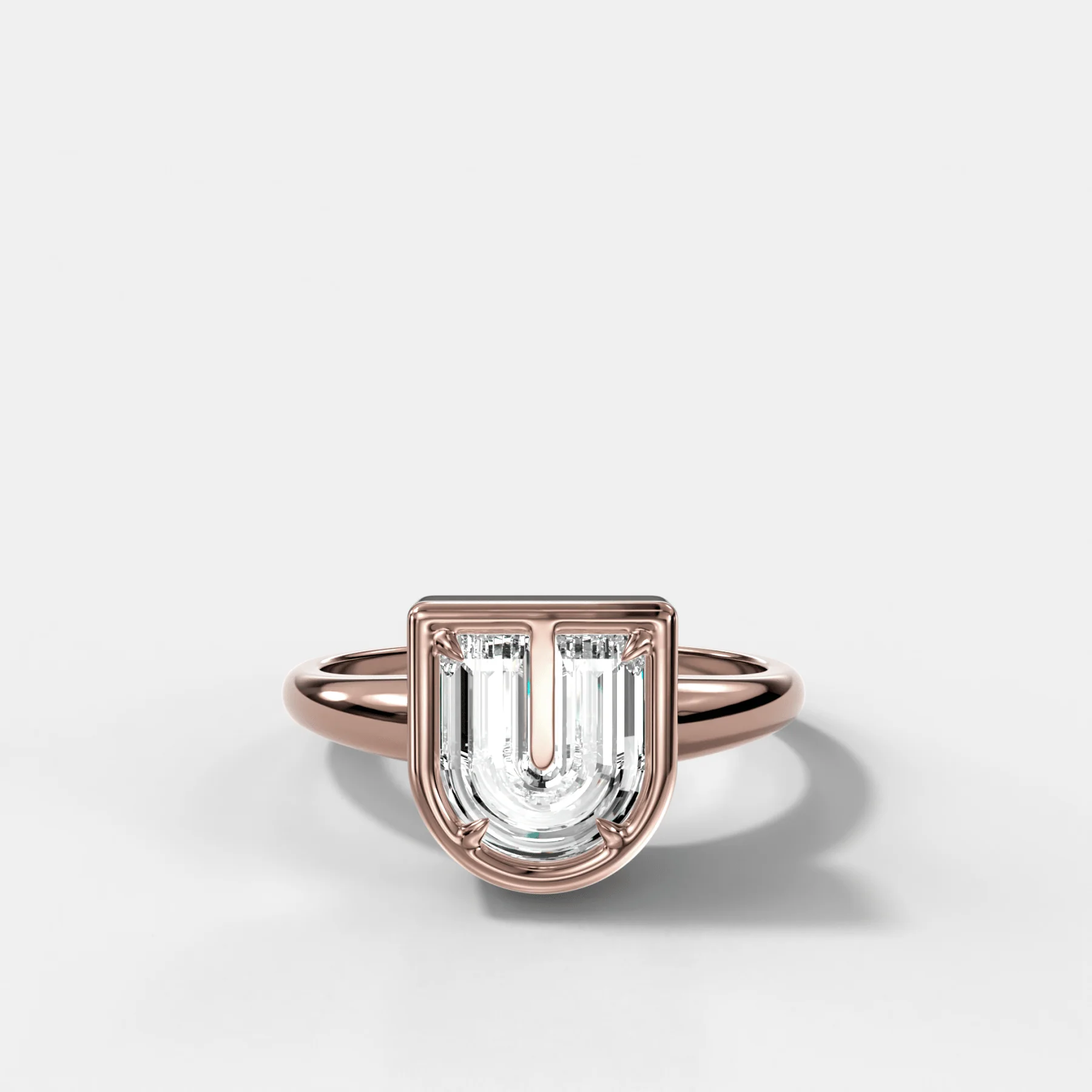 Club Diamond Initial Ring - Letter U - Image 4