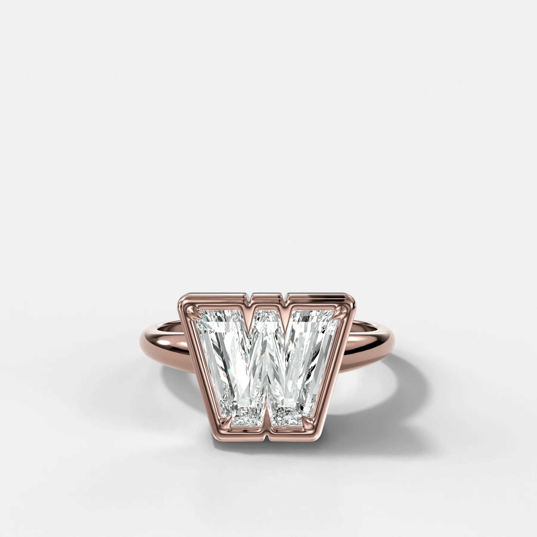 Club Diamond Initial Ring - Letter W - Image 4