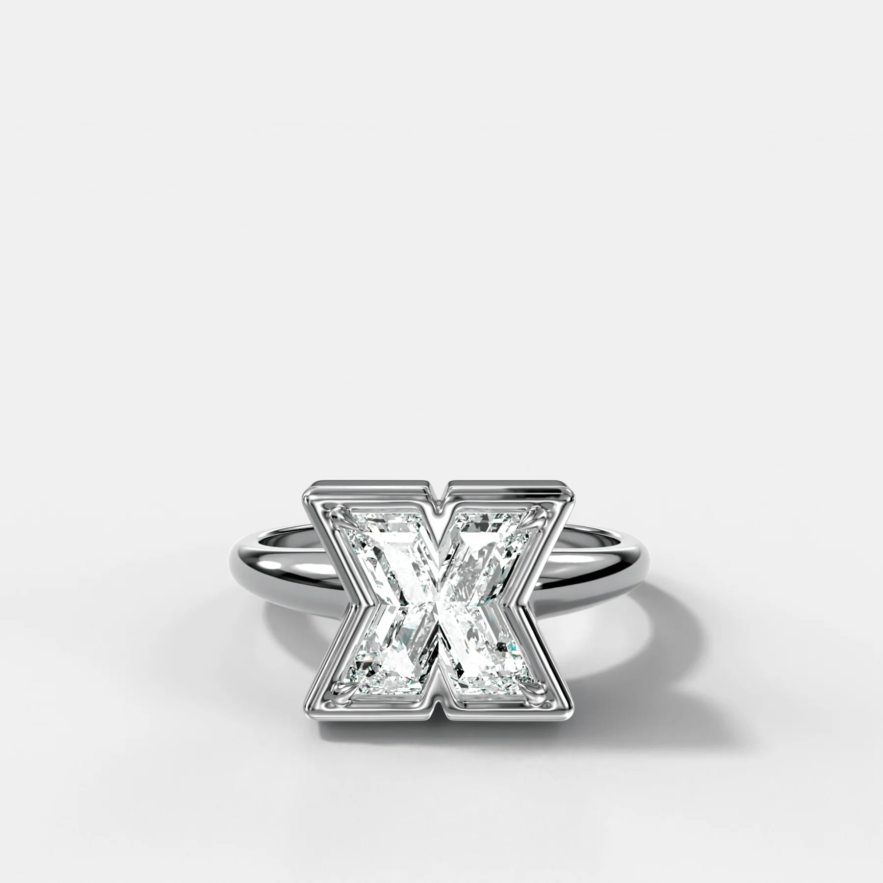 Club Diamond Initial Ring - Letter X - Image 3