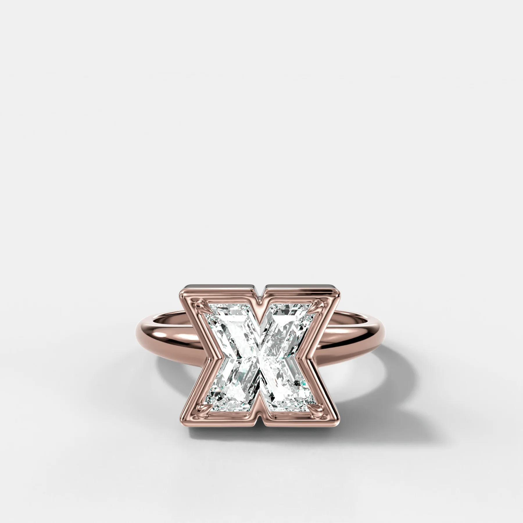 Club Diamond Initial Ring - Letter X - Image 4