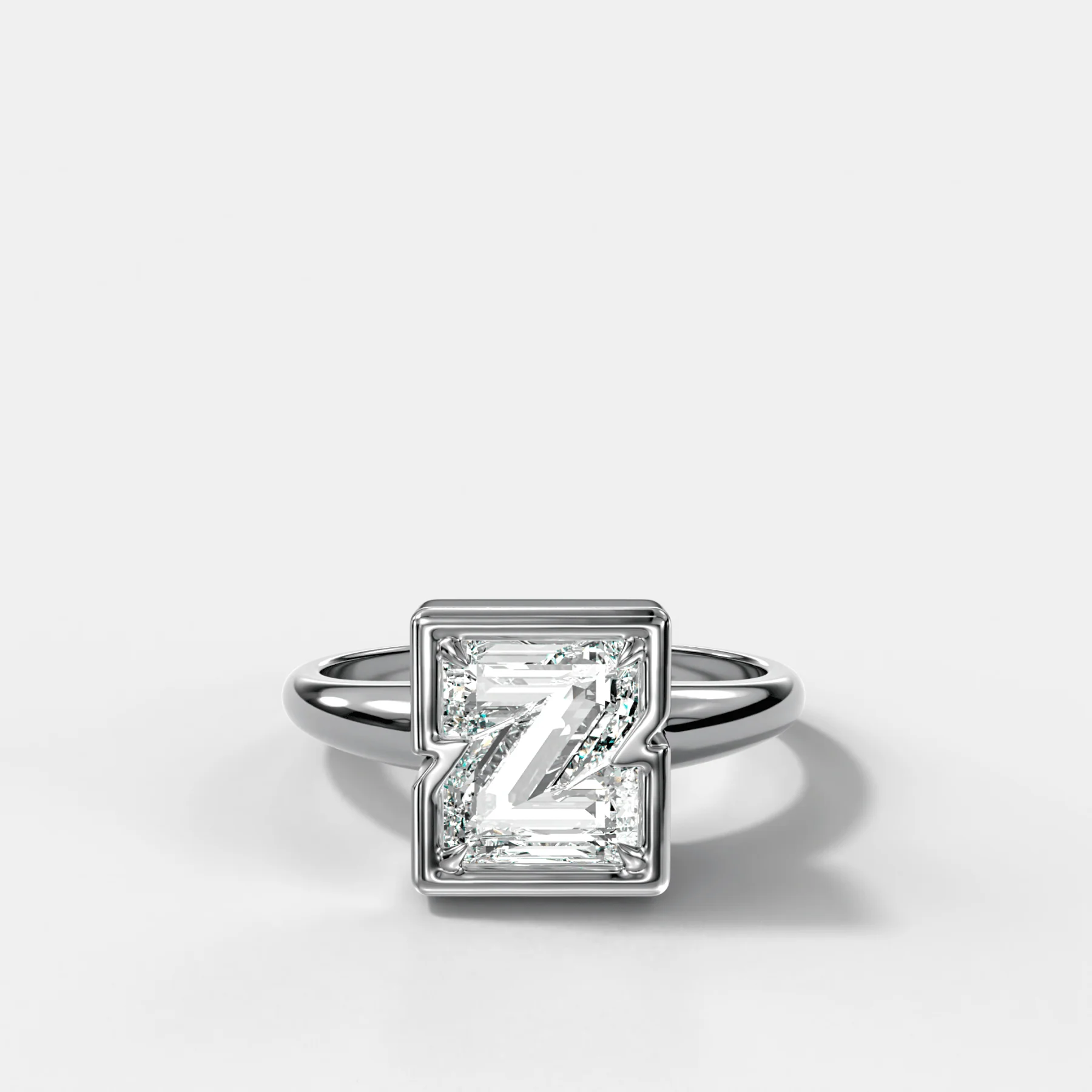 Club Diamond Initial Ring - Letter Z - Image 3