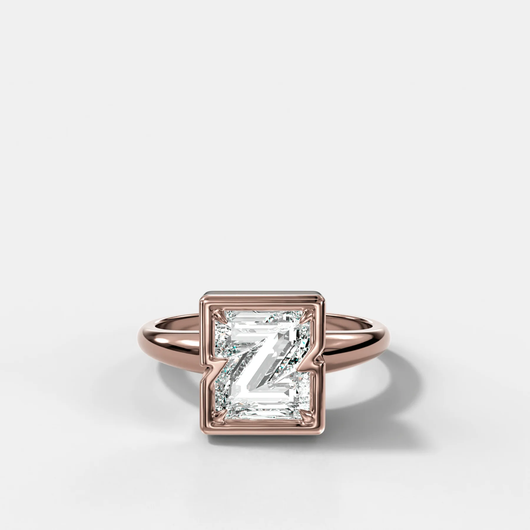 Club Diamond Initial Ring - Letter Z - Image 4