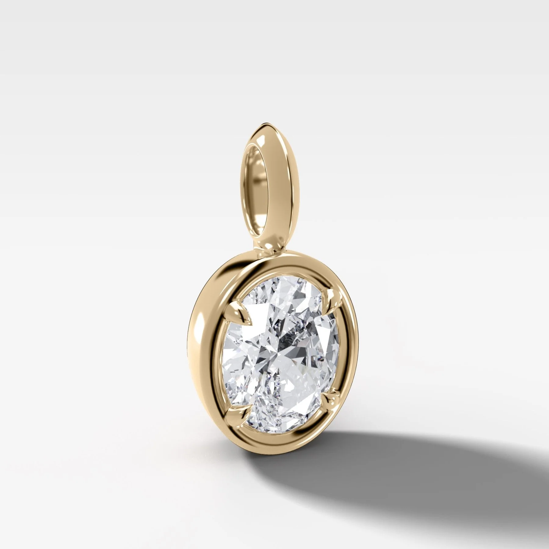Club Oval Attachable Diamond Pendant - Image 2