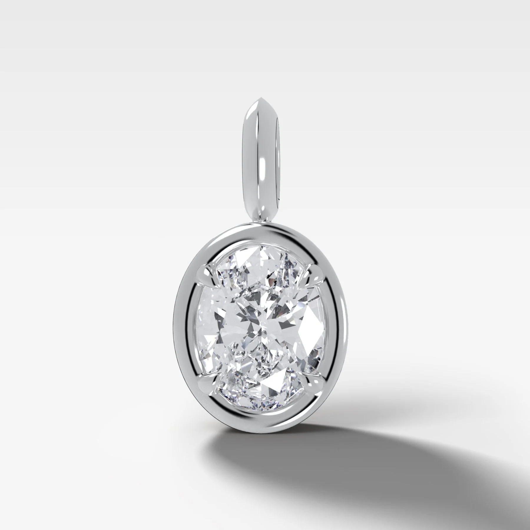Club Oval Attachable Diamond Pendant - Image 3
