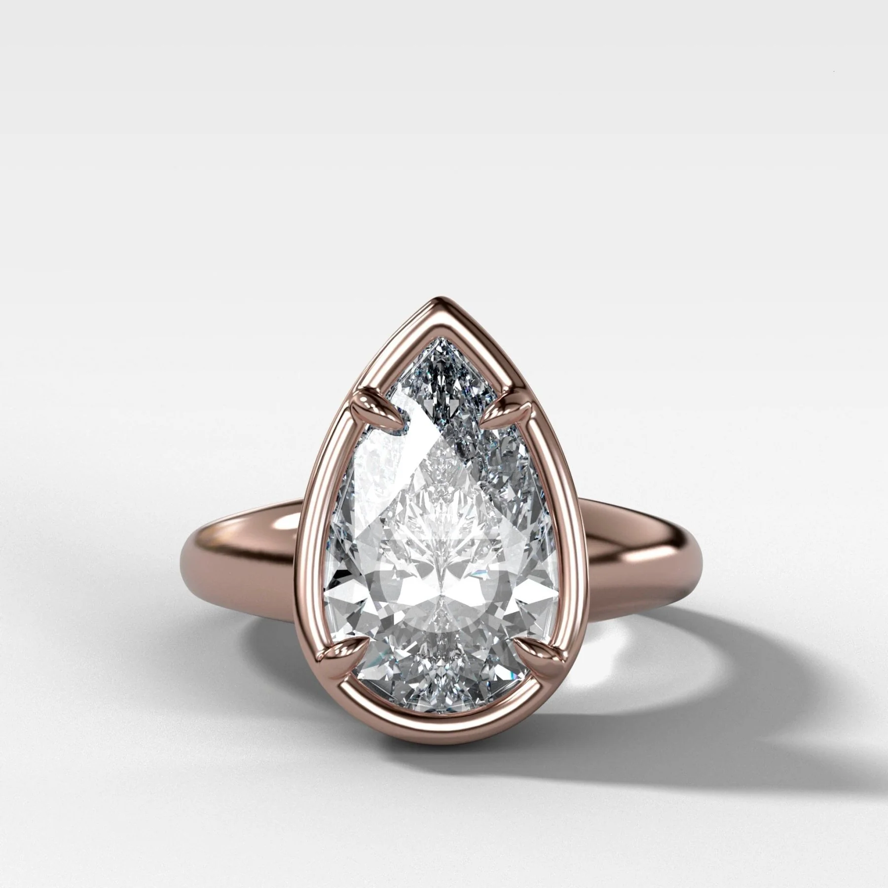 Club Ring Solitaire Engagement Ring With a Pear Cut Diamond - Image 4