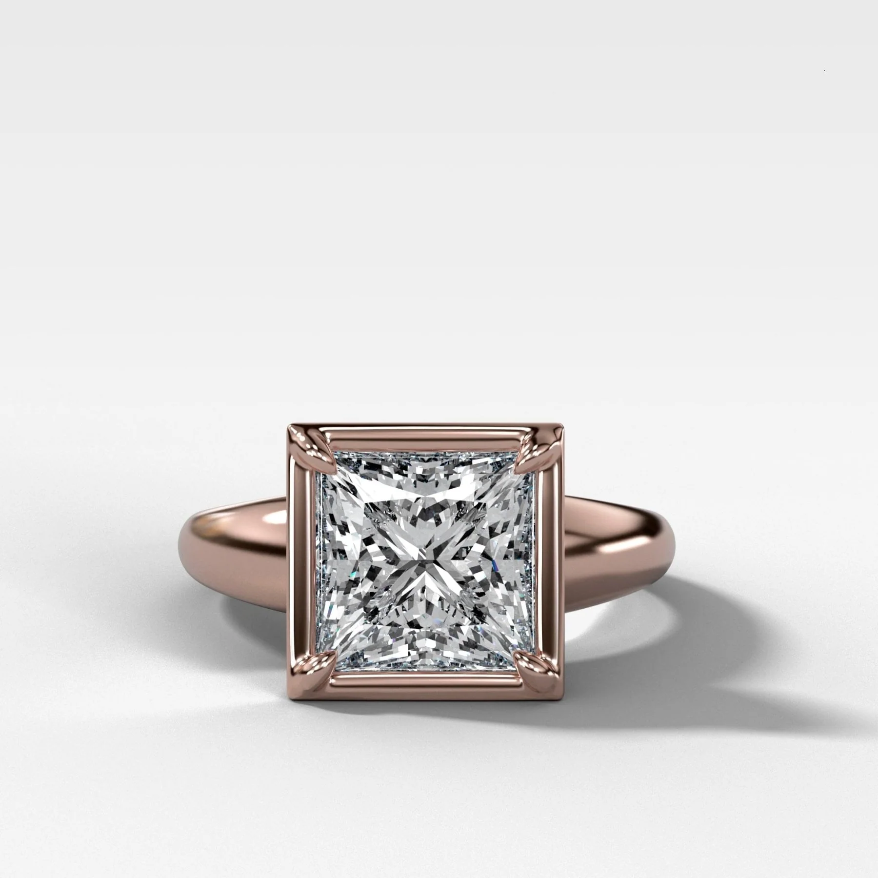 Club Ring Solitaire Engagement Ring With a Princess Cut Diamond - Image 4
