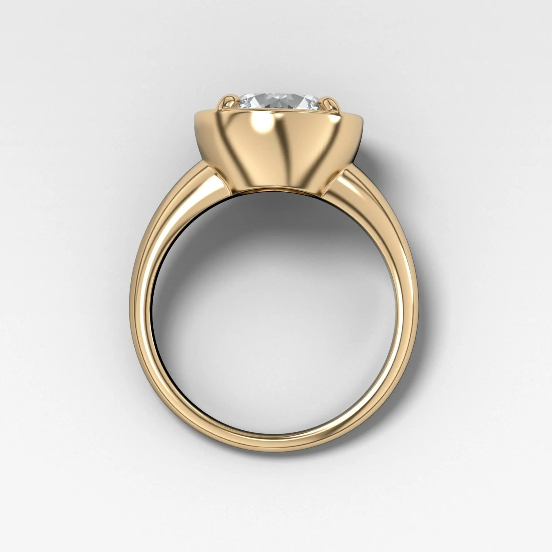 Club Ring Solitaire Engagement Ring With a Round Cut Diamond - Image 2