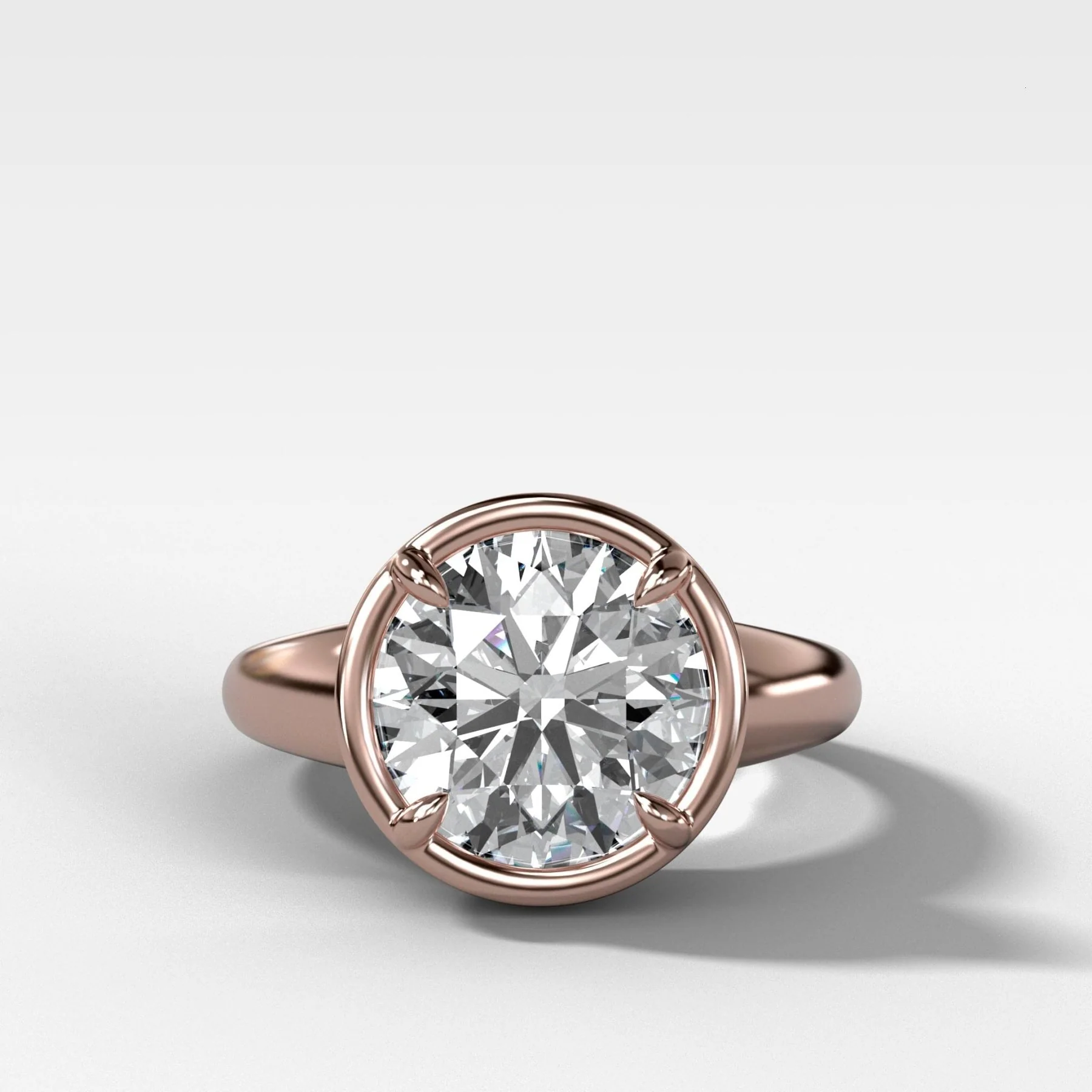 Club Ring Solitaire Engagement Ring With a Round Cut Diamond - Image 4