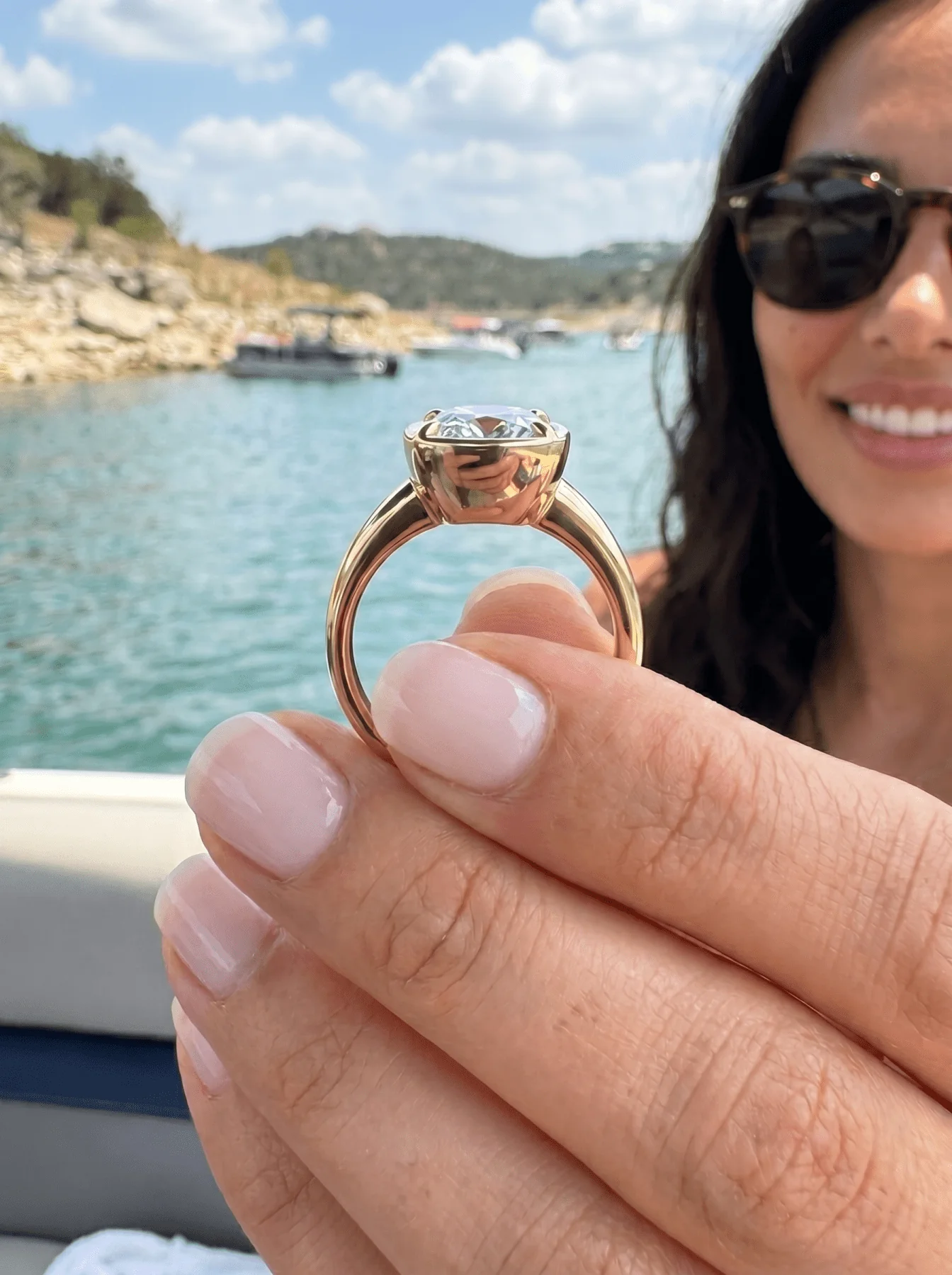 Club Ring Solitaire  Engagement Ring With an Elongated Cushion Cut Diamond - Image 4