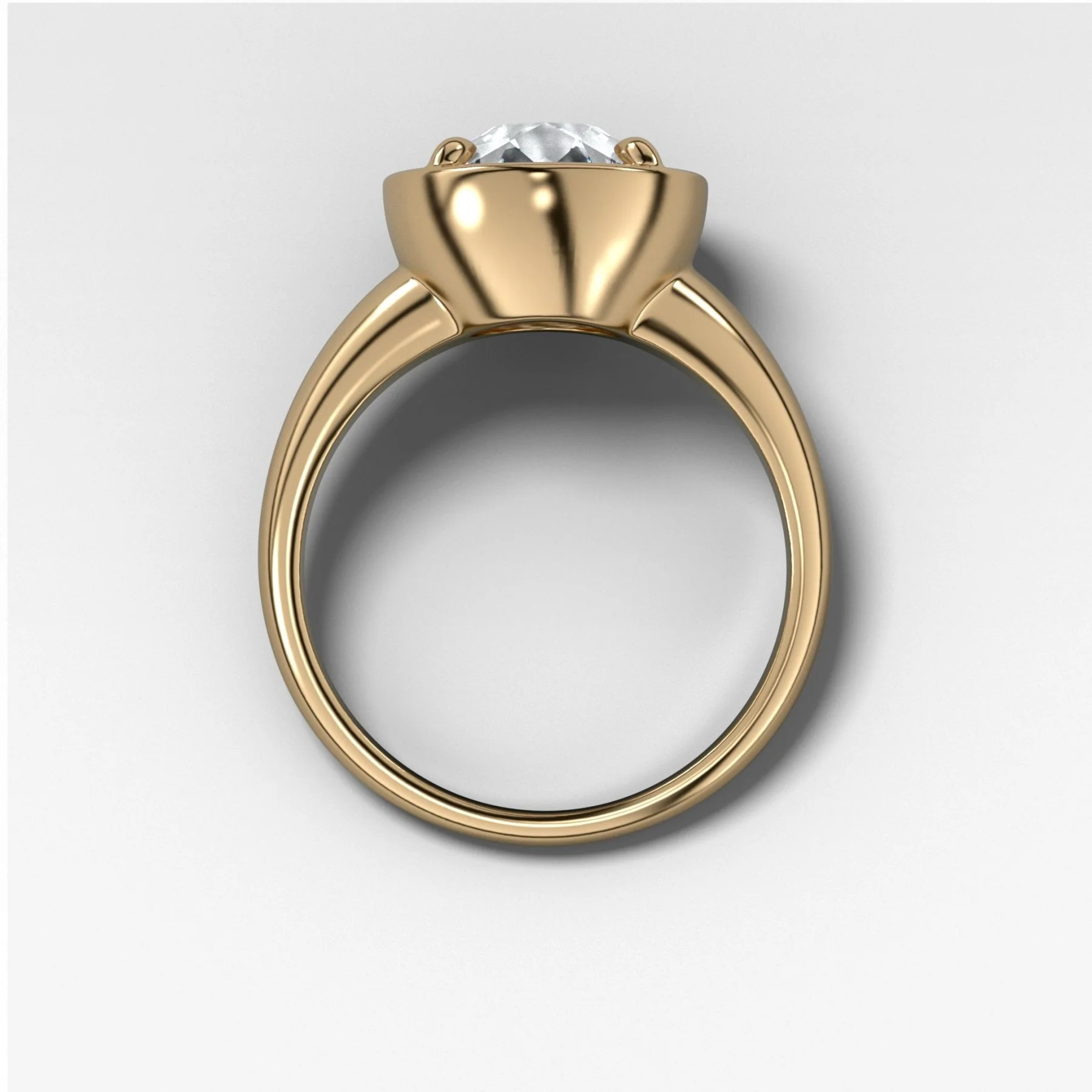 Club Ring Solitaire Engagement Ring With an Old Euro Cut Diamond - Image 2