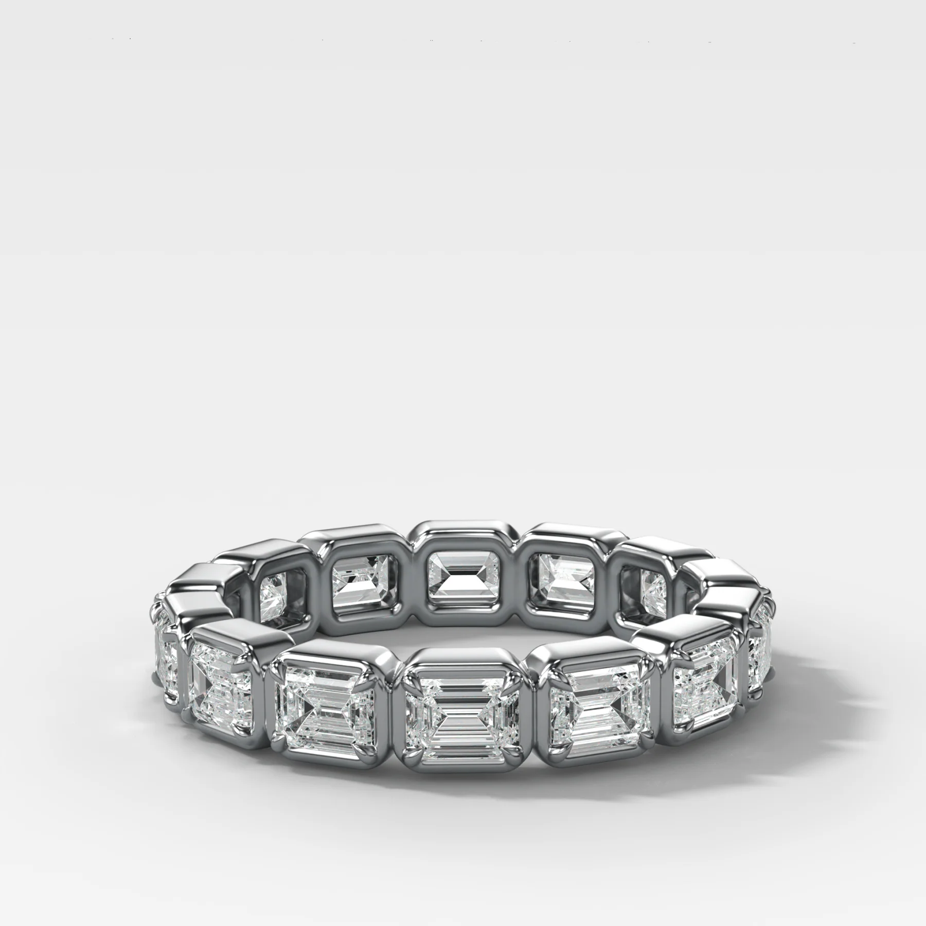 Club Set Eternity Band With East West Emerald Cuts - Image 2
