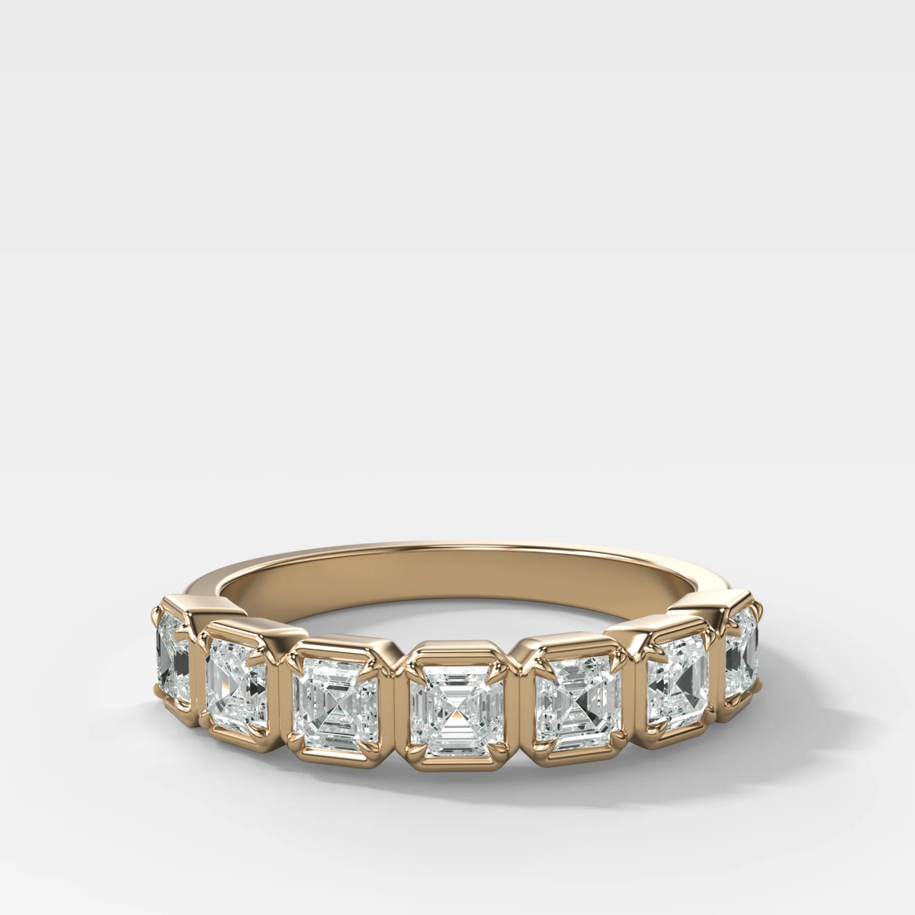 Club Set Wedding Band With Asscher Cuts