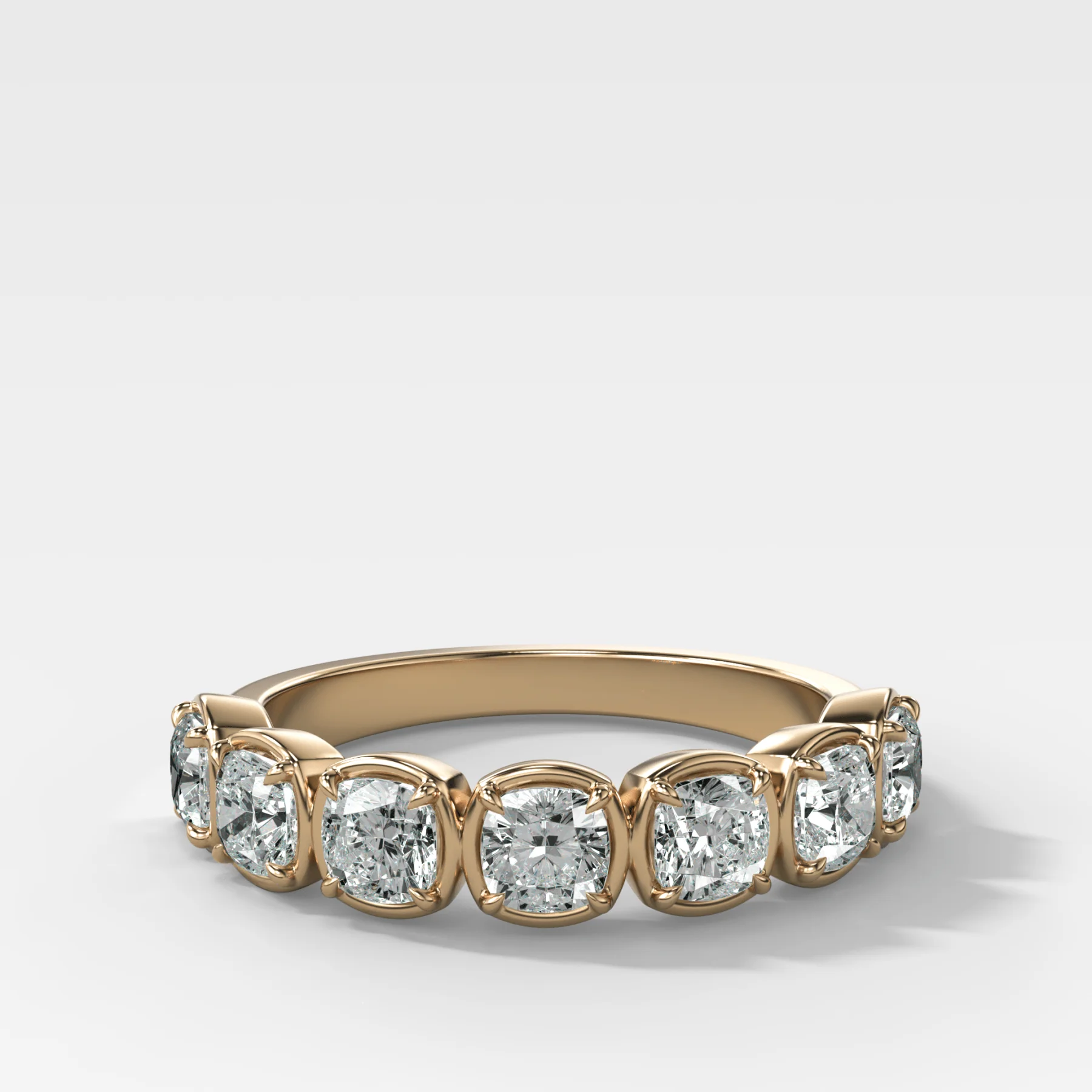 Club Set Wedding Band With Cushion Cuts