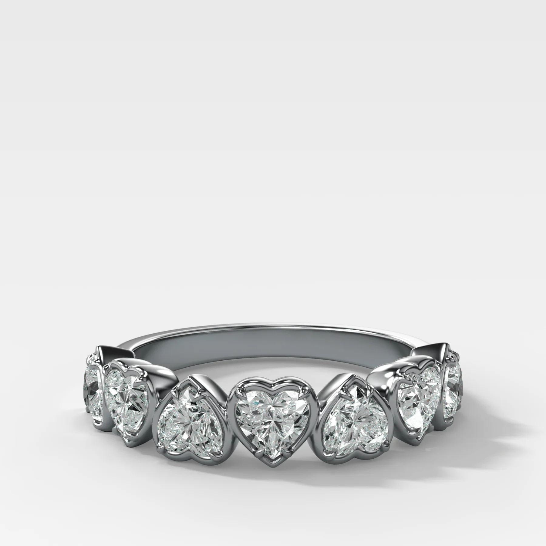 Club Set Wedding Band With Heart Cuts - Image 2