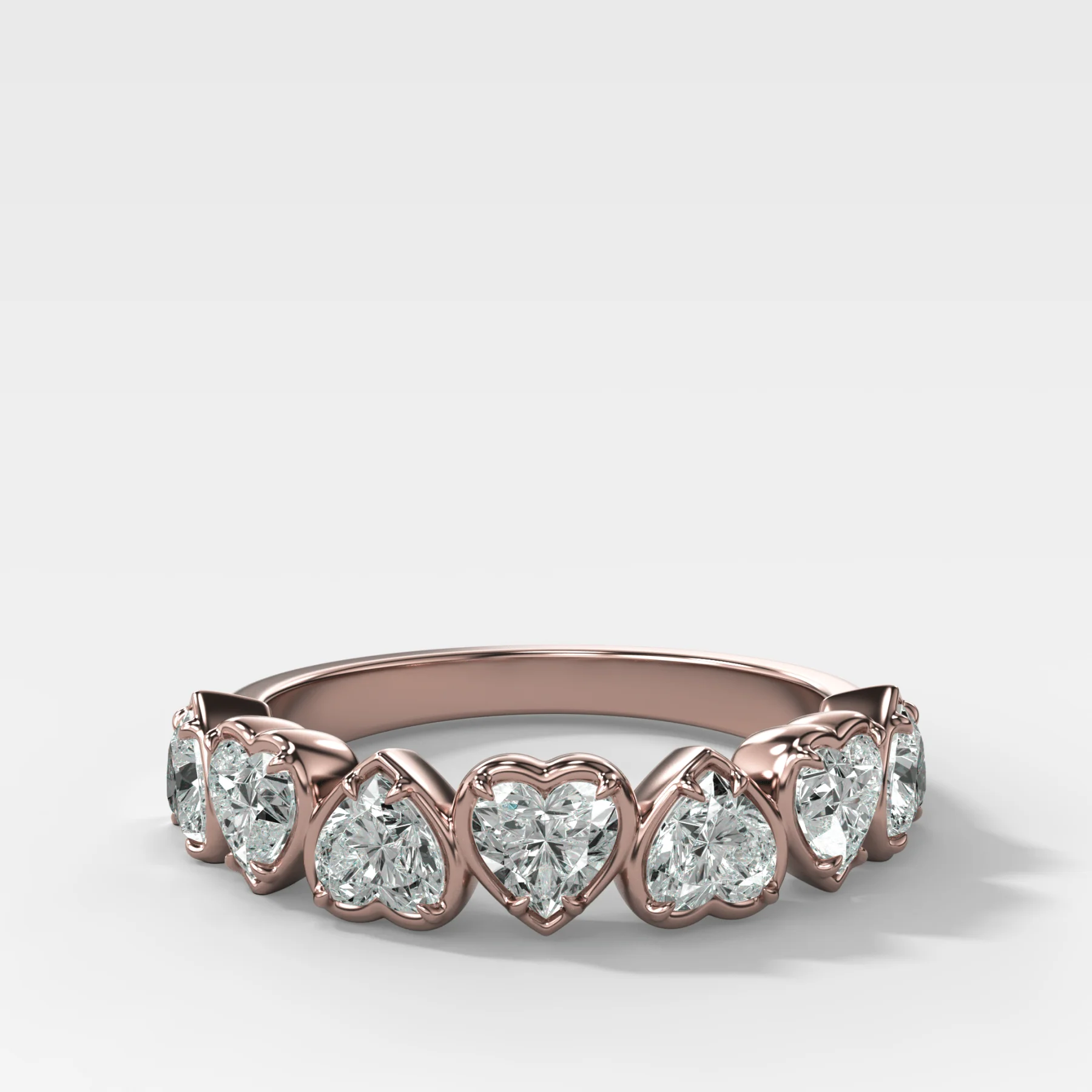 Club Set Wedding Band With Heart Cuts - Image 3