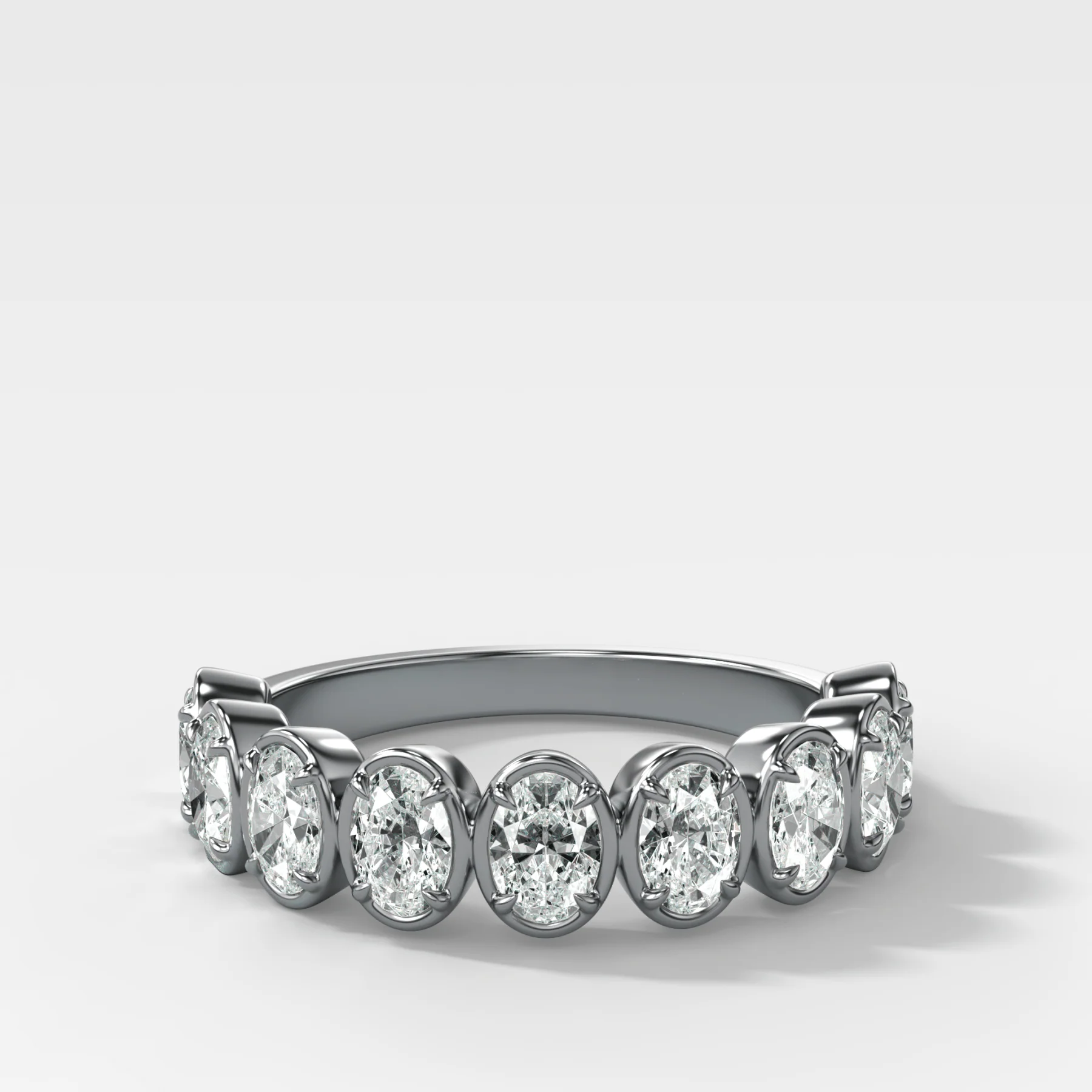 Club Set Wedding Band With North South Oval Cuts - Image 2
