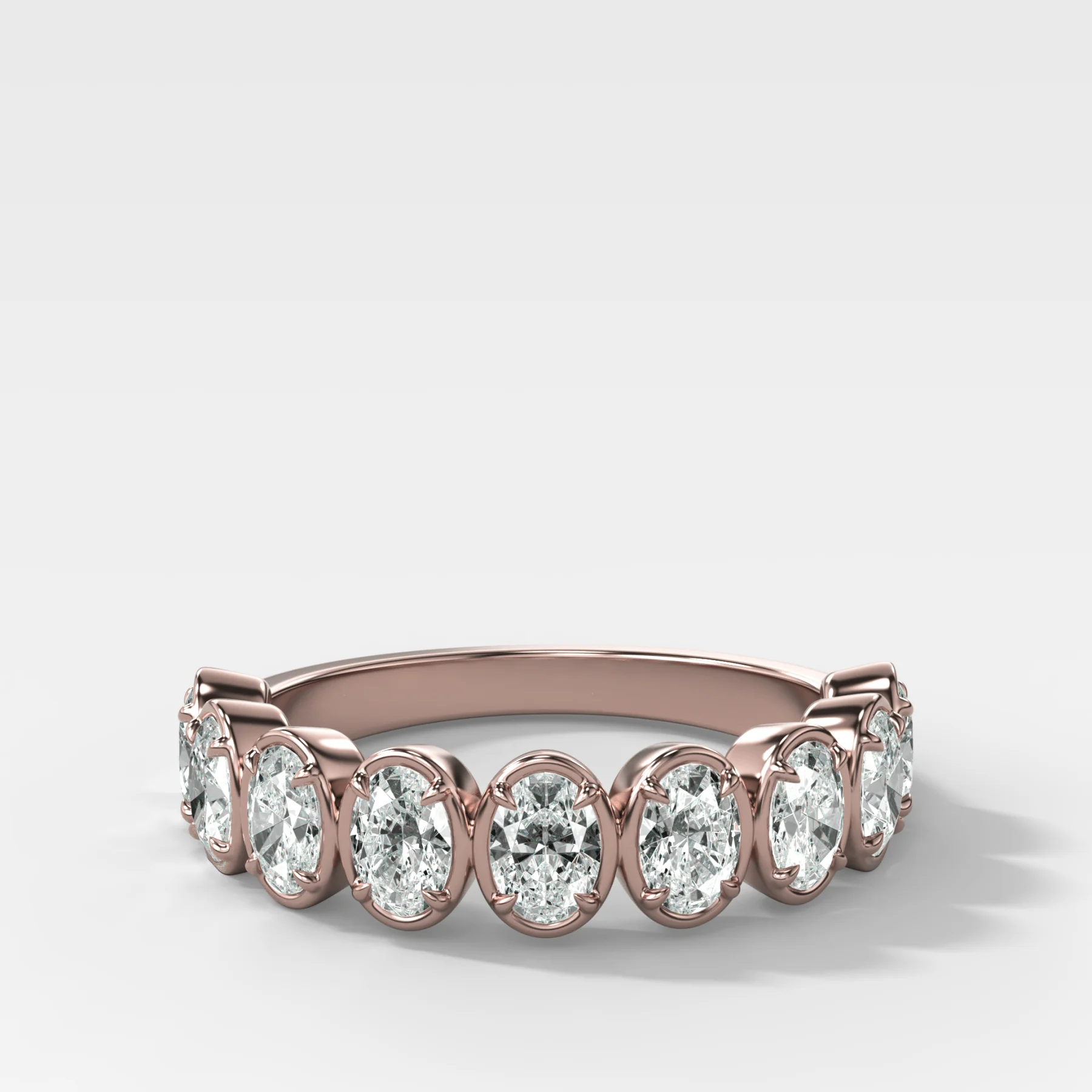 Club Set Wedding Band With North South Oval Cuts - Image 3