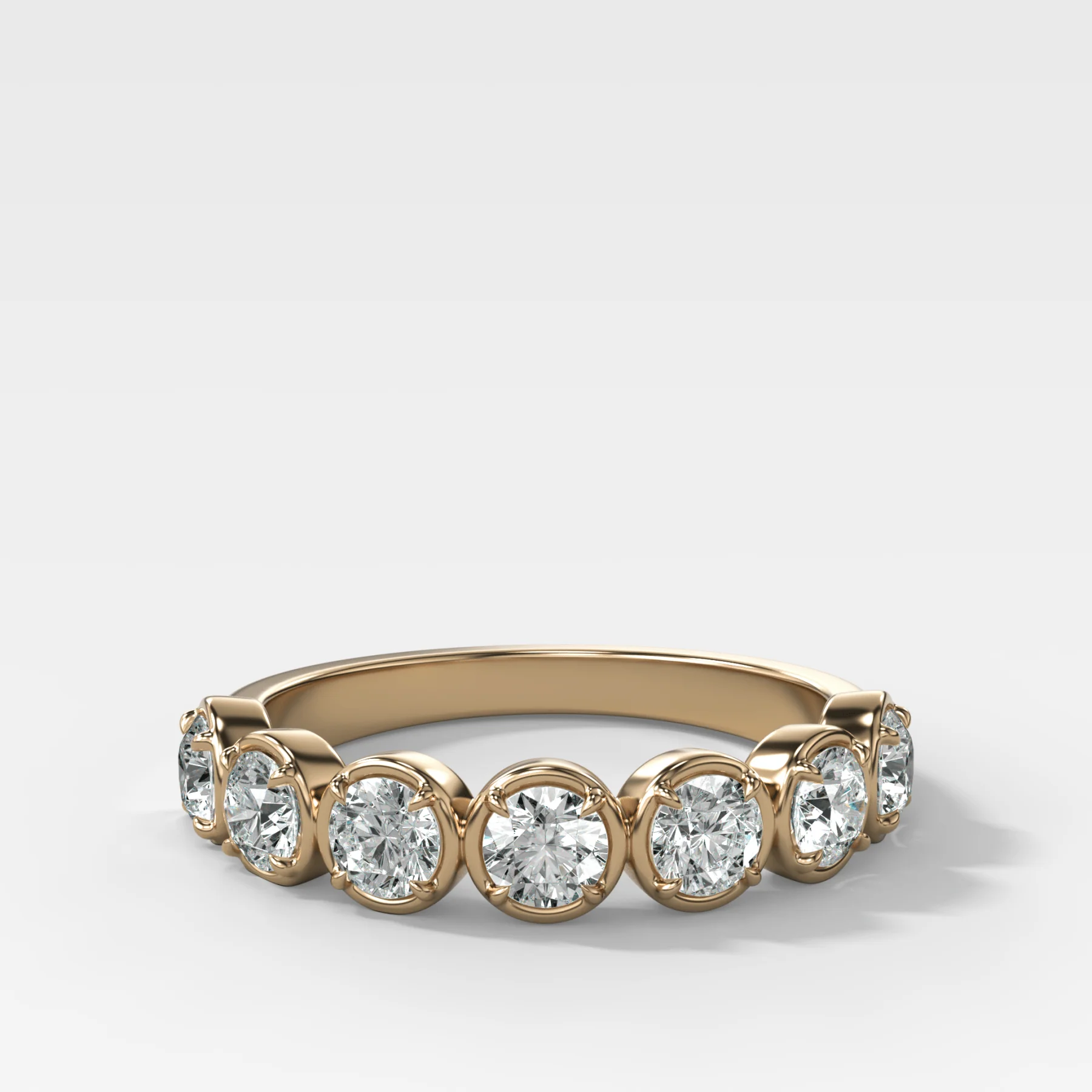Club Set Wedding Band With Round Cuts