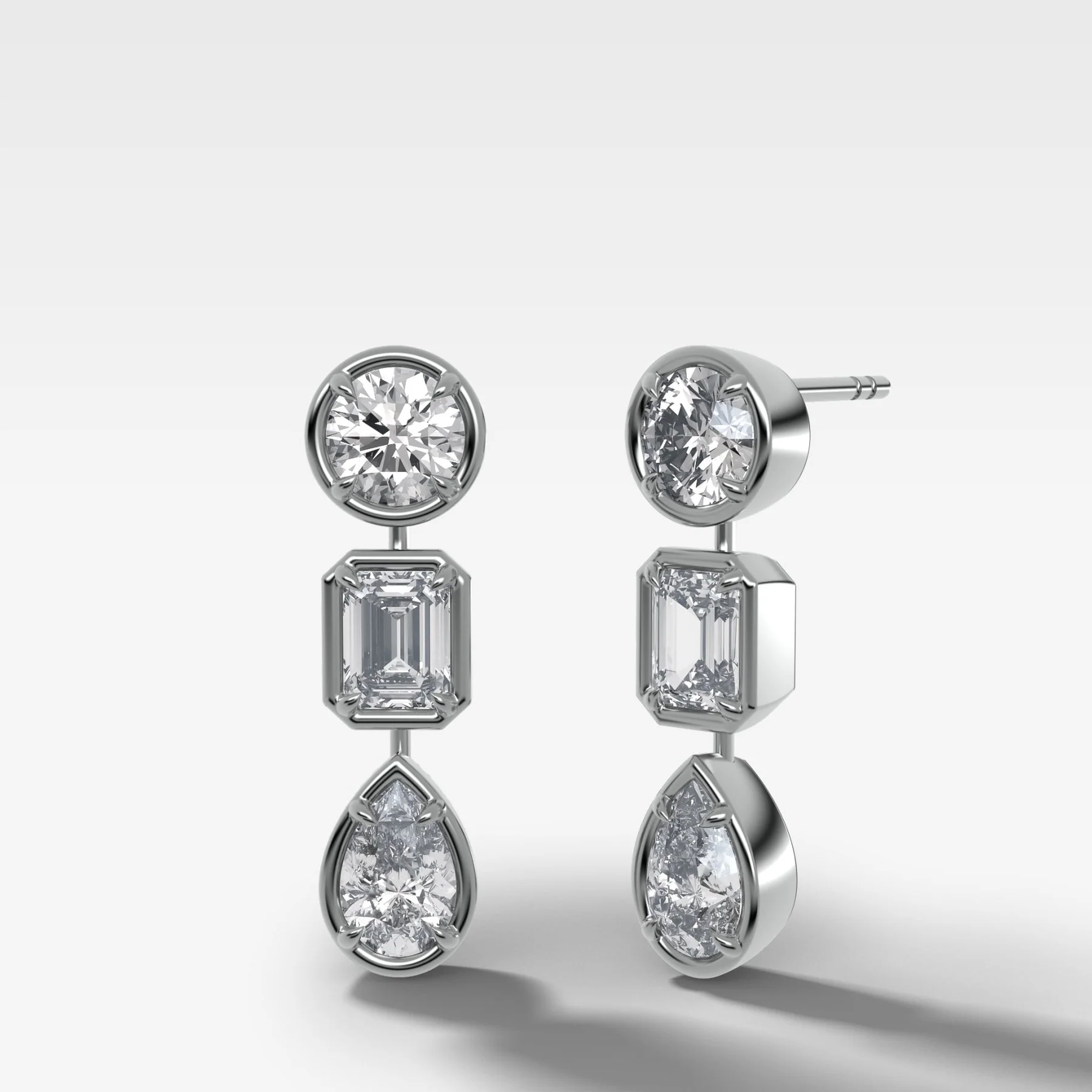 Club Trio Mixed Shape Drop Earrings No. 1 - Image 3