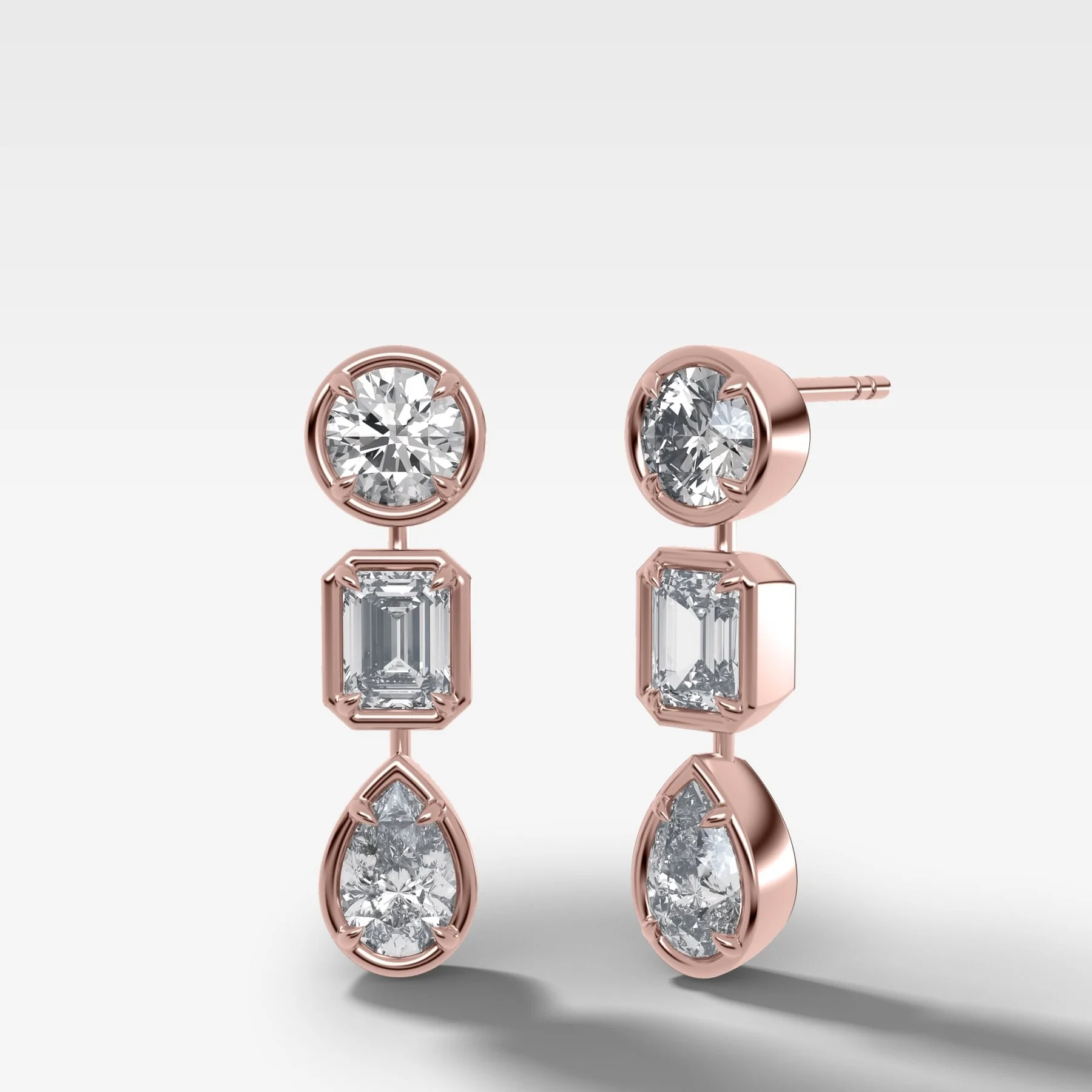 Club Trio Mixed Shape Drop Earrings No. 1 - Image 4
