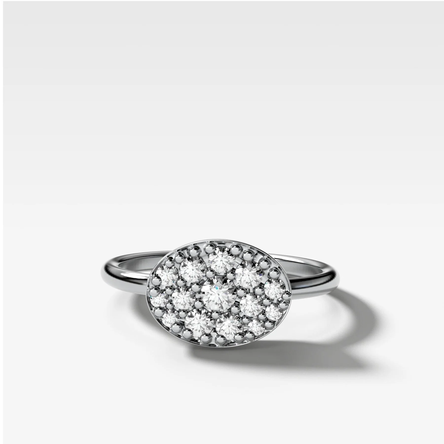 Cluster Signet Diamond Stacker - Image 3