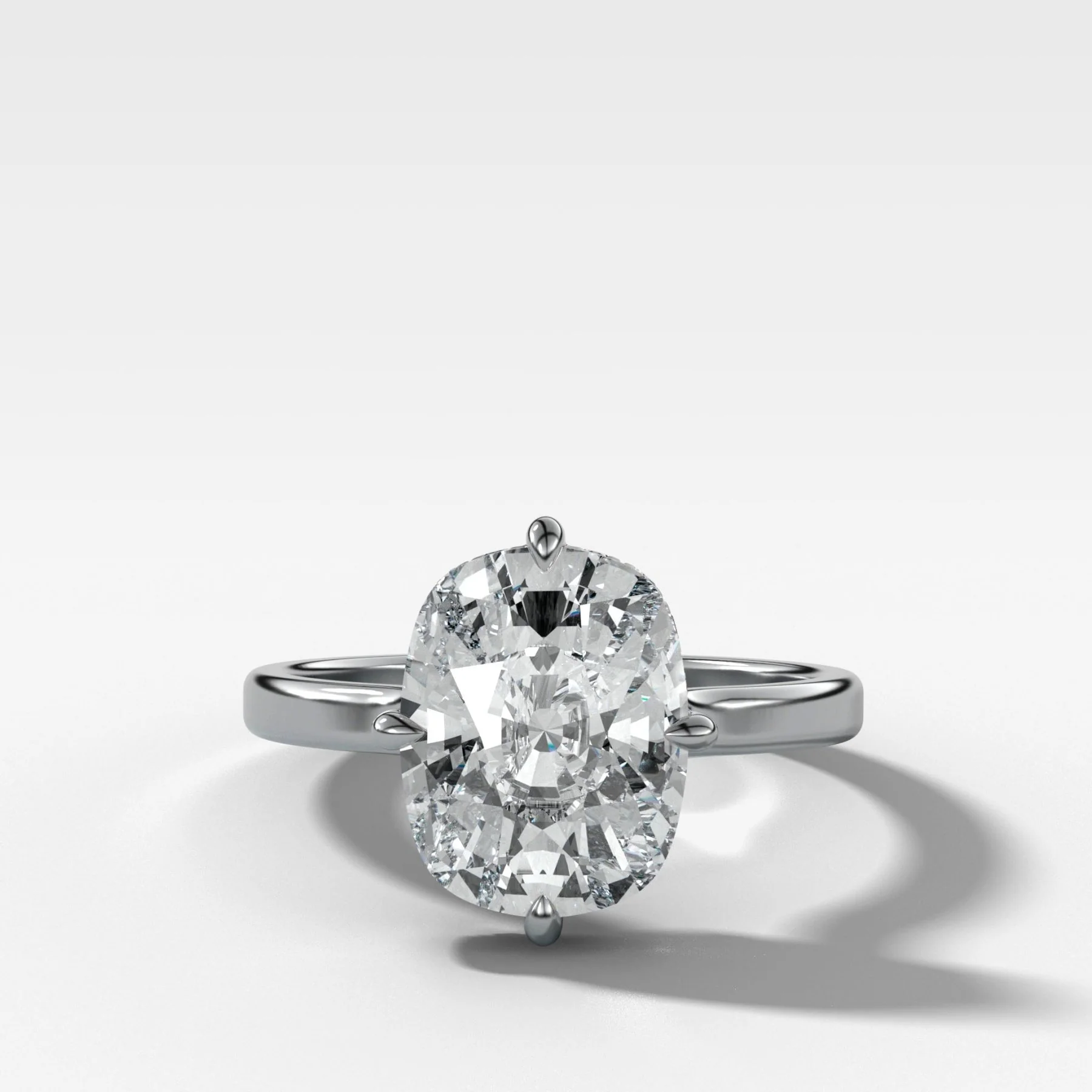 Compass Solitaire Engagement Ring with Elongated Cushion Cut Diamond - Image 4