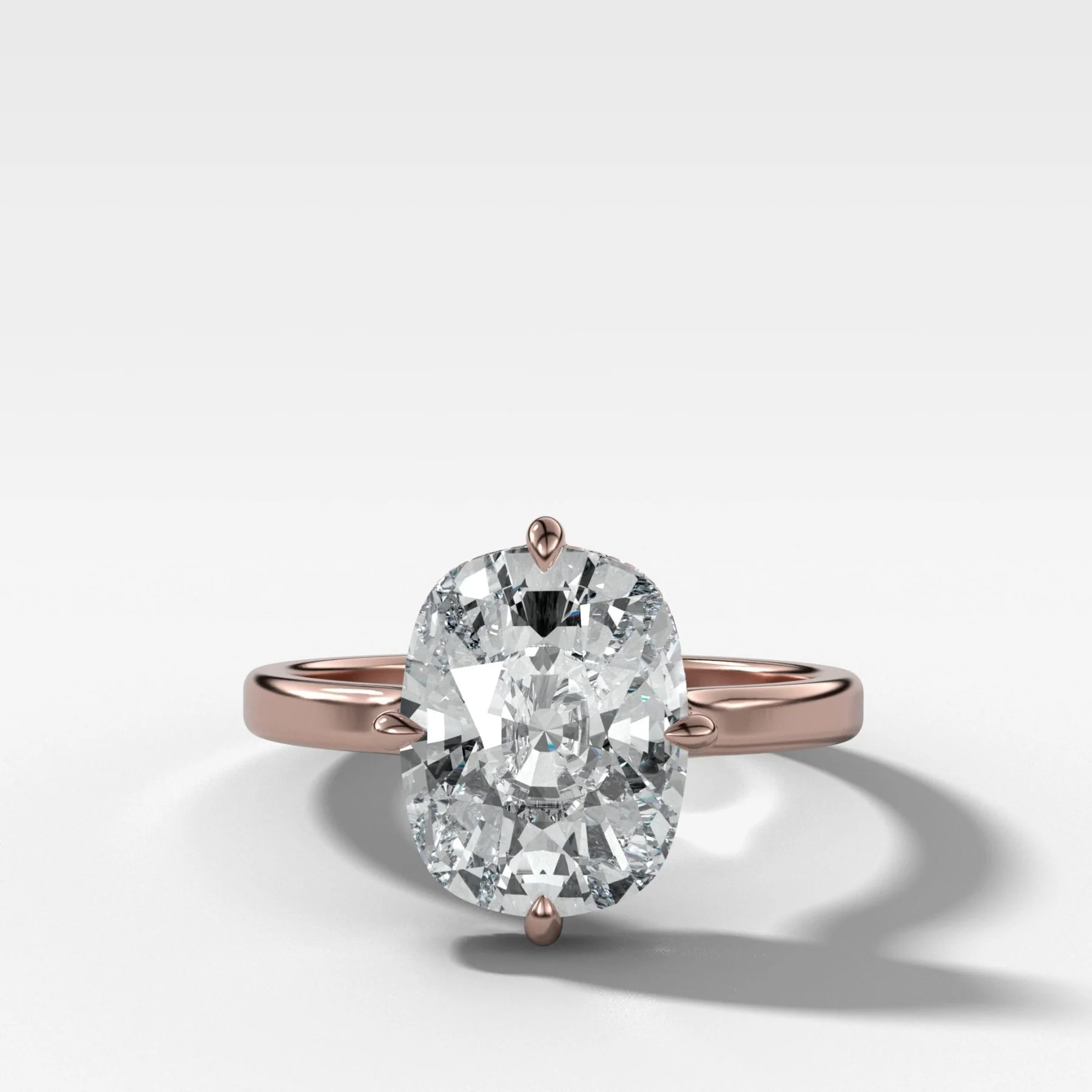 Compass Solitaire Engagement Ring with Elongated Cushion Cut Diamond - Image 5