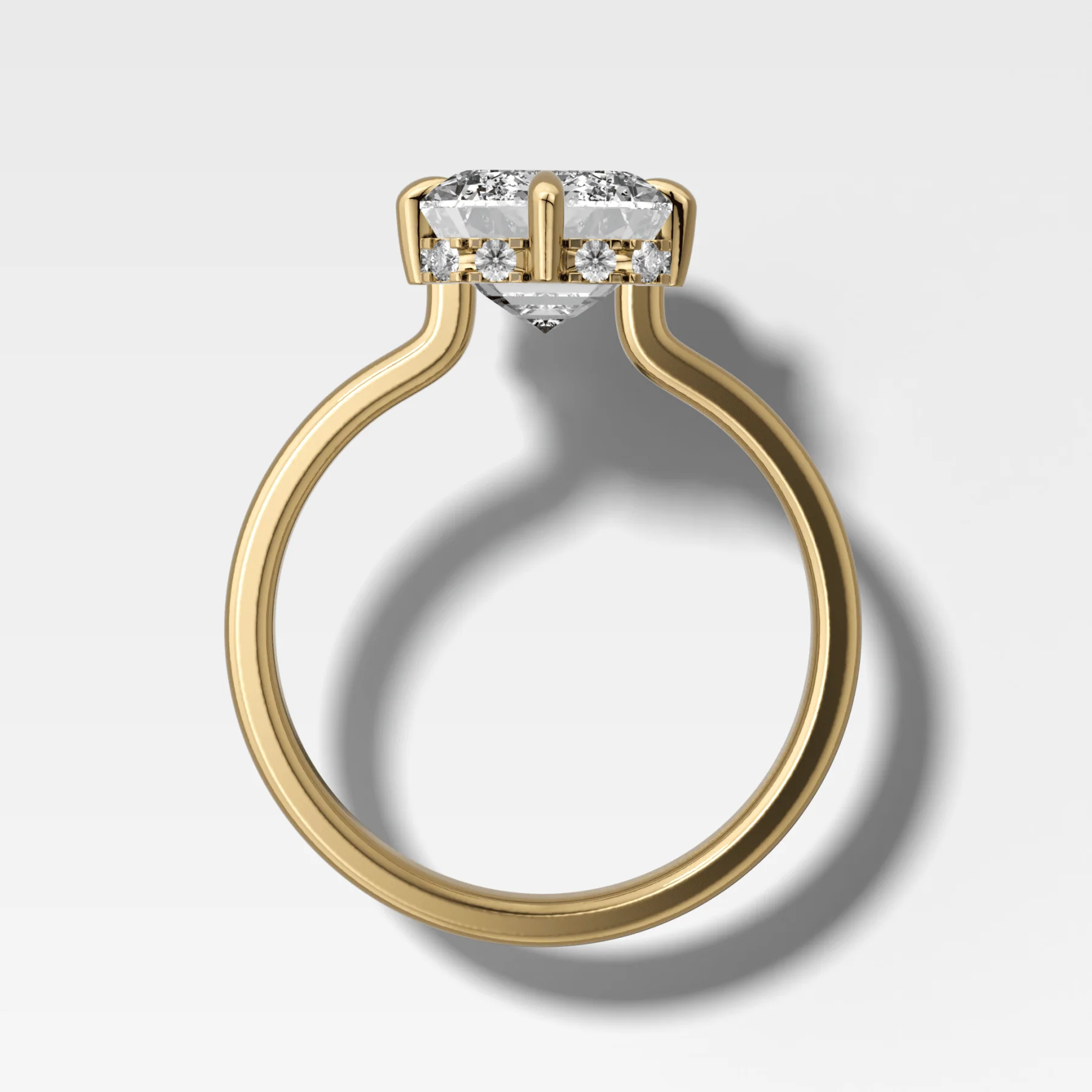 Compass Solitaire Engagement Ring with Emerald Cut Diamond - Image 2