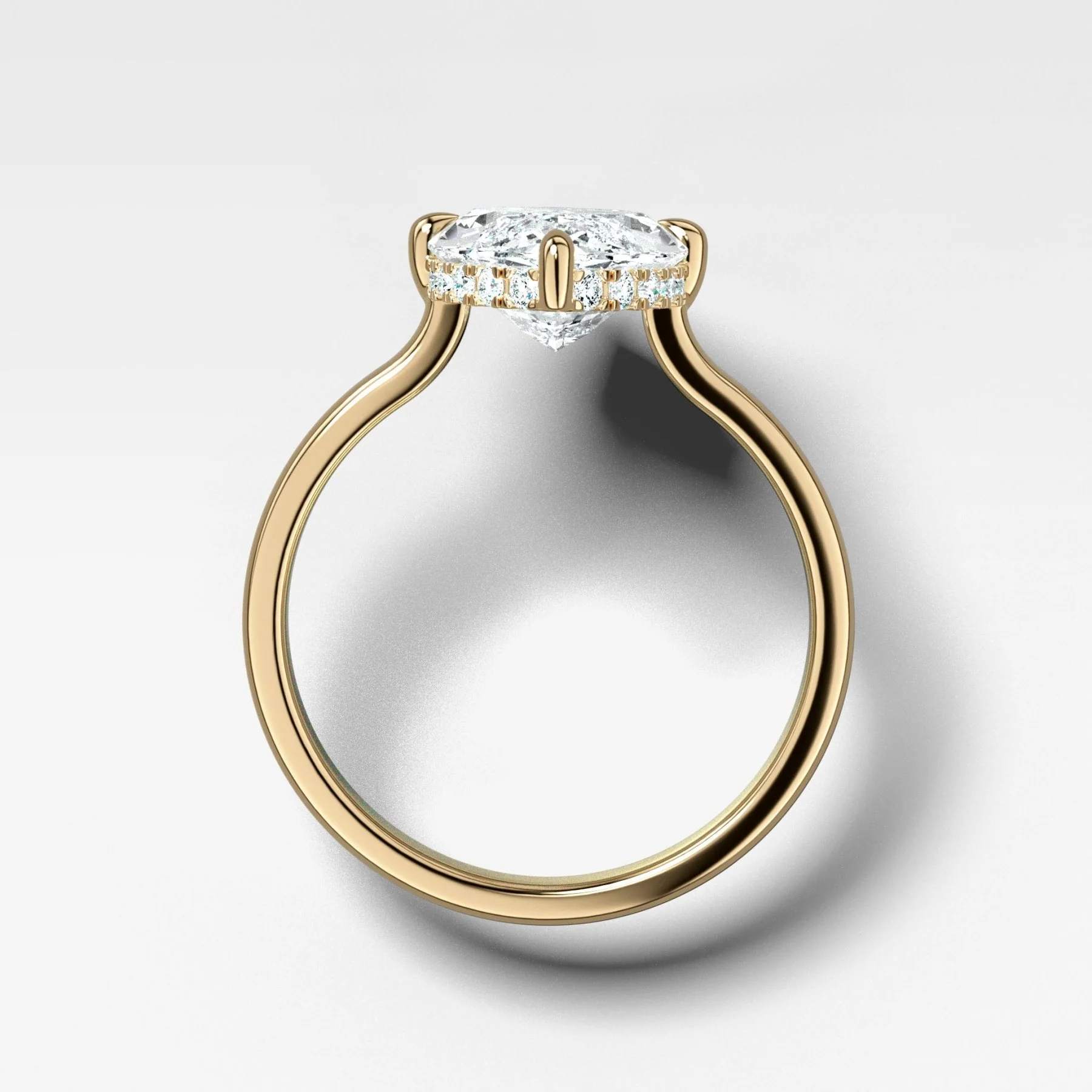 Compass Solitaire Engagement Ring with Marquise Cut Diamond (North South) - Image 2