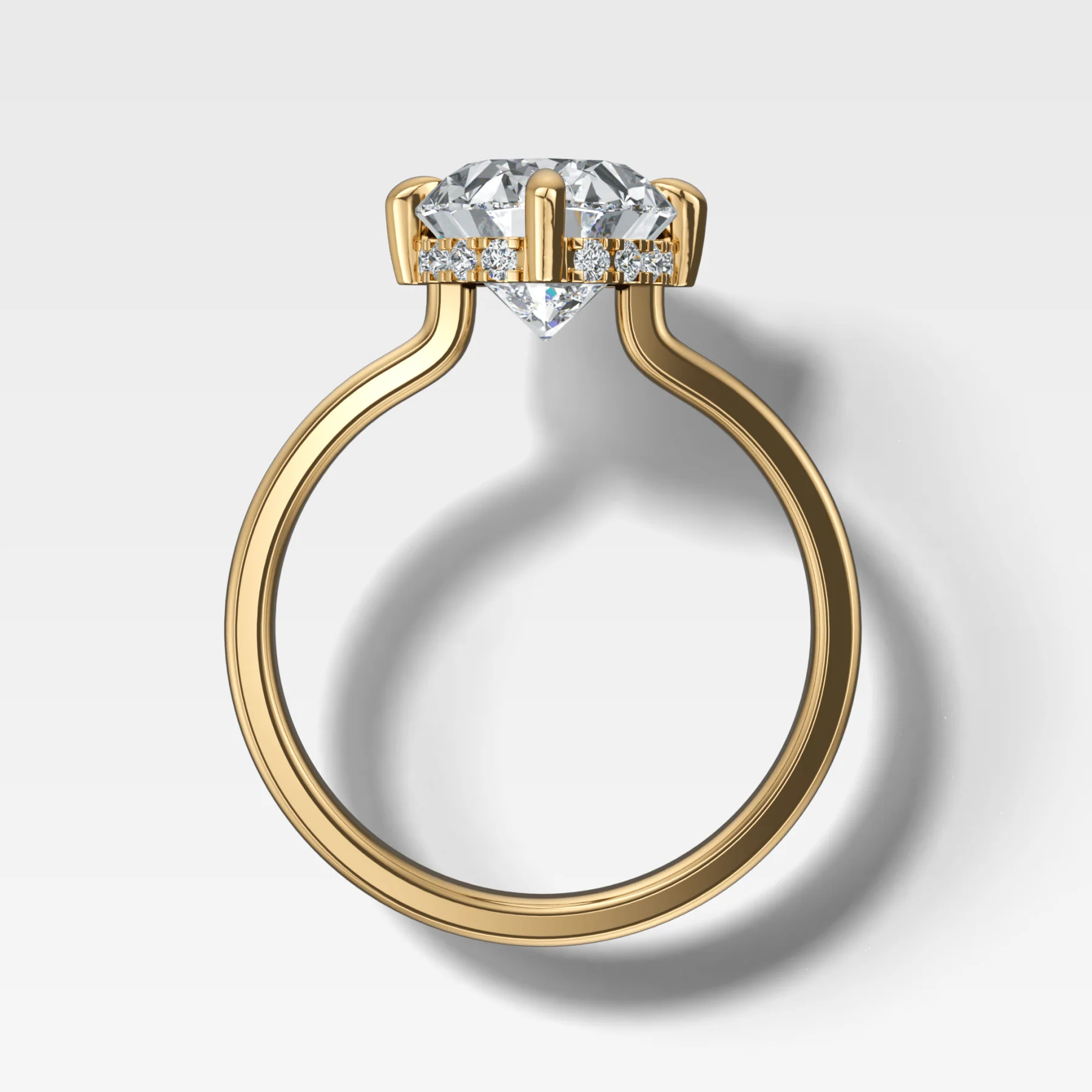 Compass Solitaire Engagement Ring with Oval Cut Diamond - Image 2