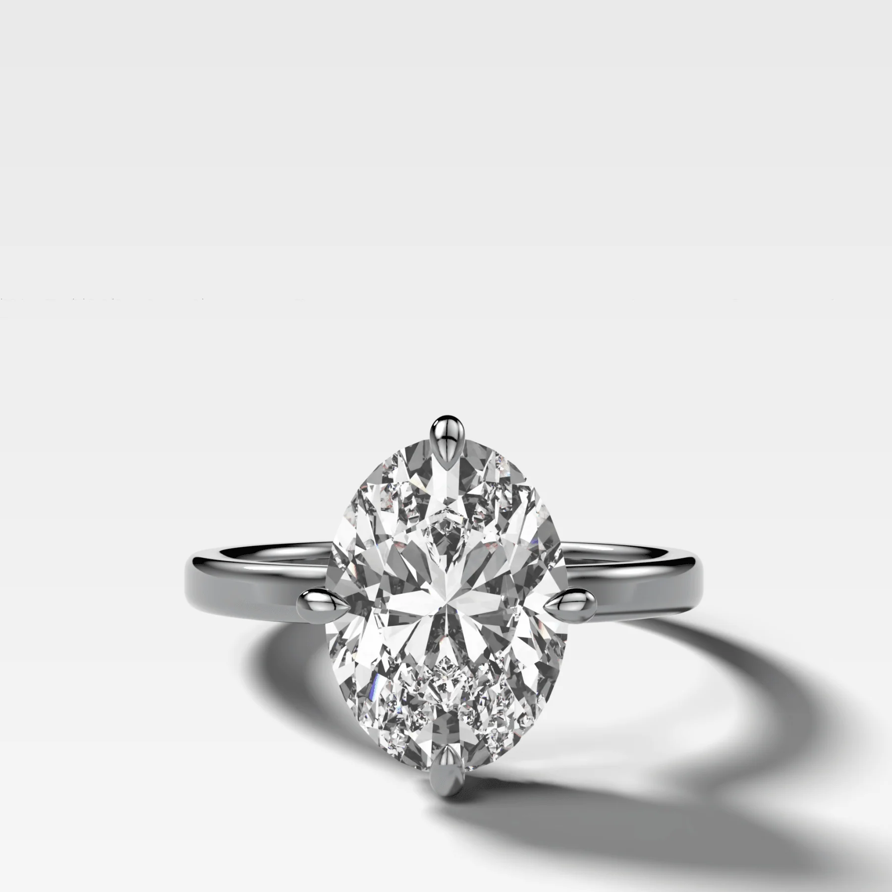 Compass Solitaire Engagement Ring with Oval Cut Diamond - Image 4