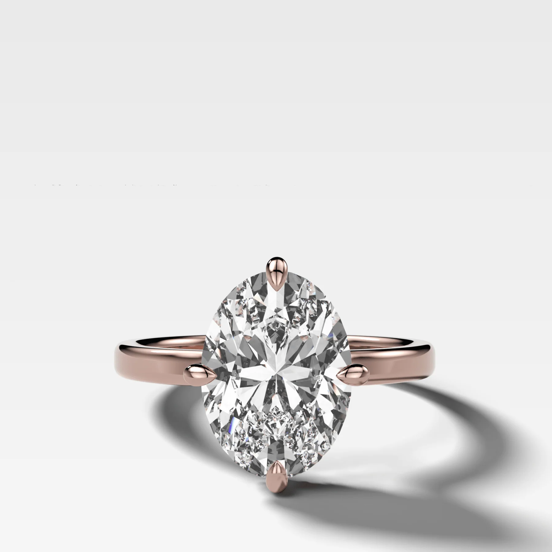 Compass Solitaire Engagement Ring with Oval Cut Diamond - Image 5