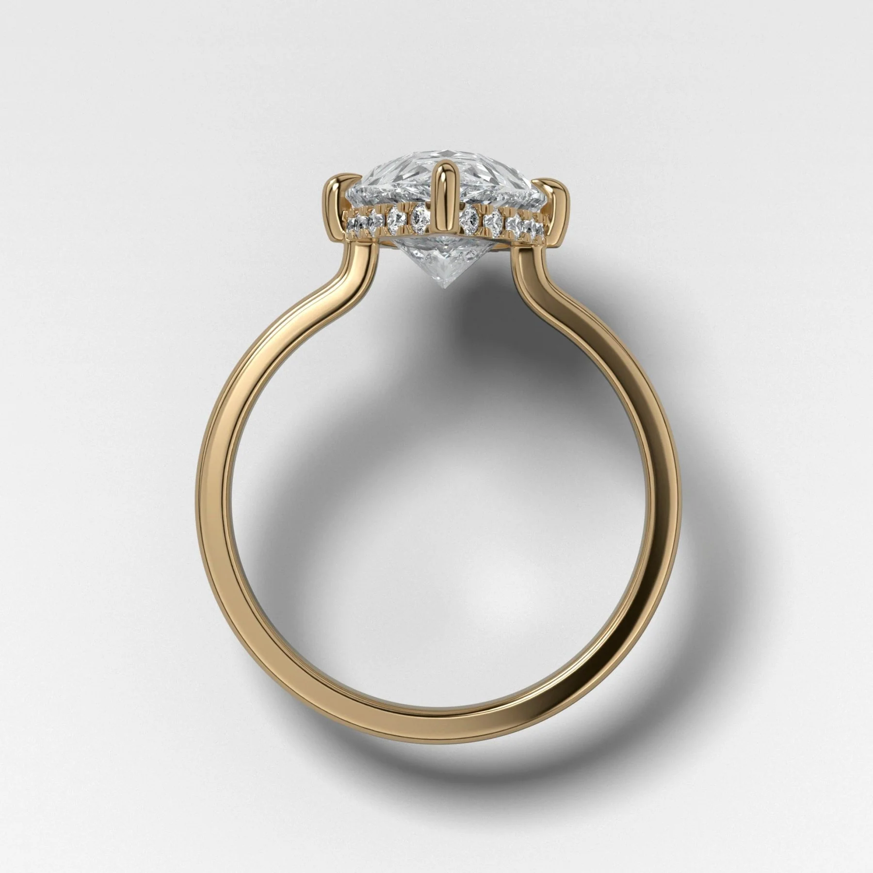 Compass Solitaire Engagement Ring with Pear Cut Diamond - Image 2