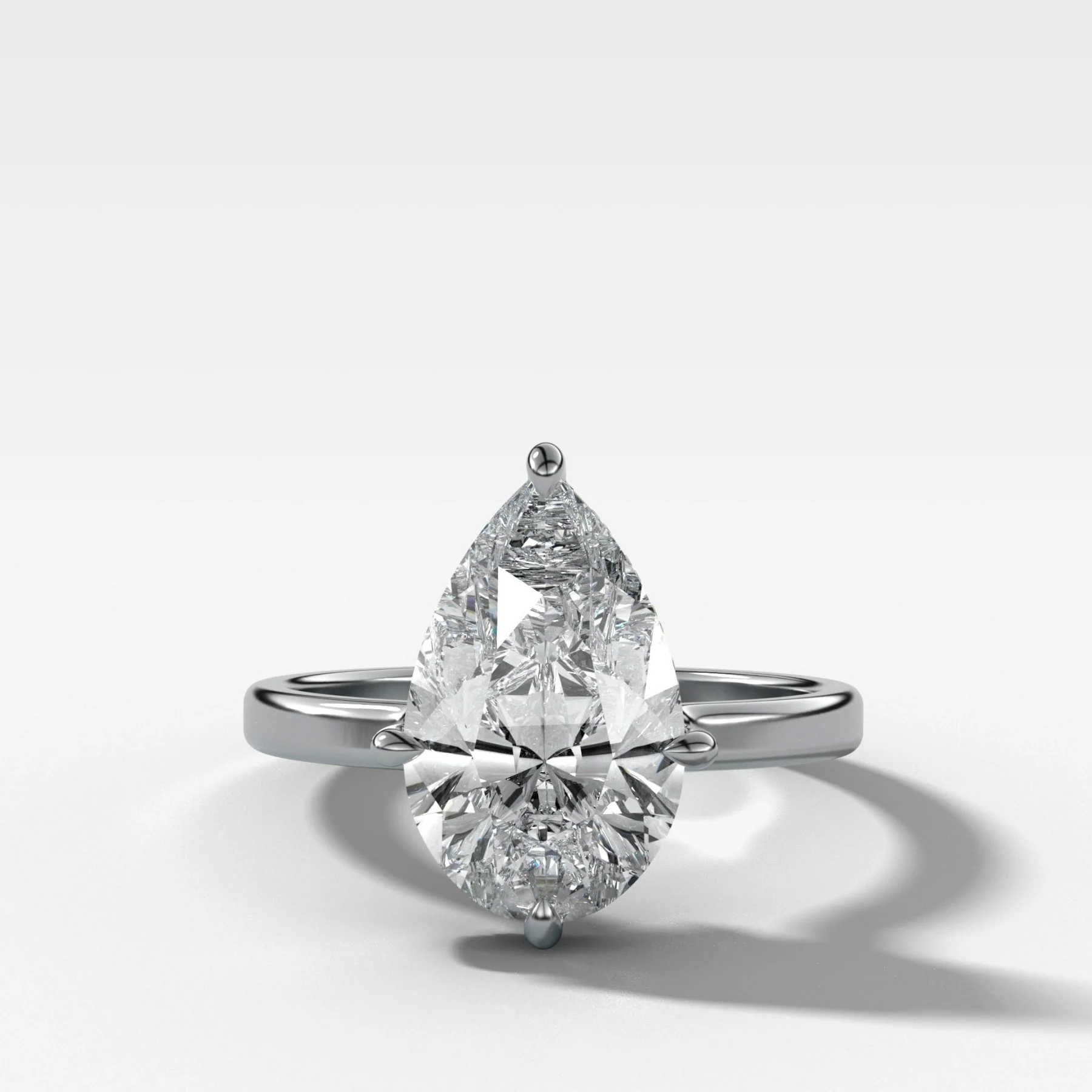 Compass Solitaire Engagement Ring with Pear Cut Diamond - Image 4