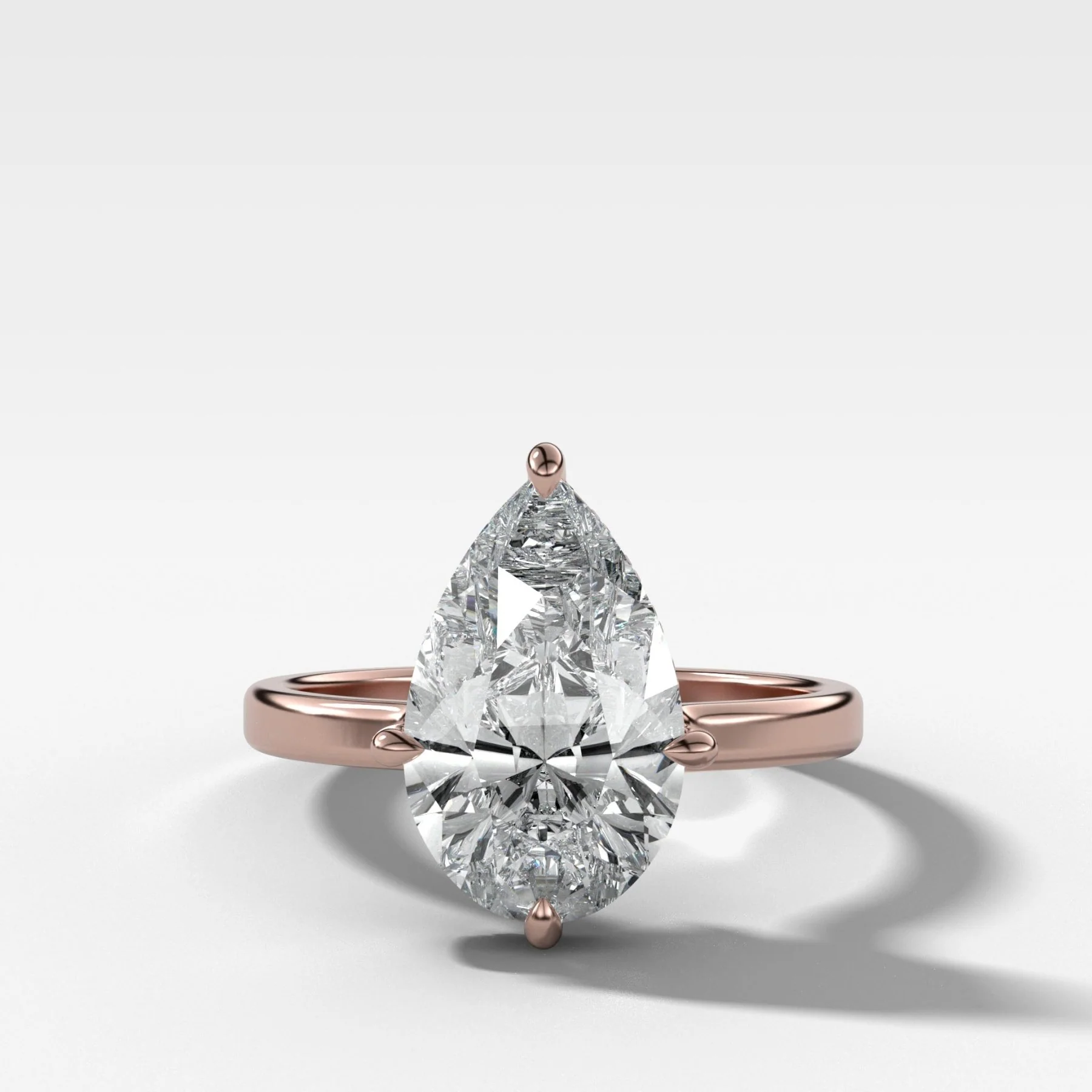 Compass Solitaire Engagement Ring with Pear Cut Diamond - Image 5