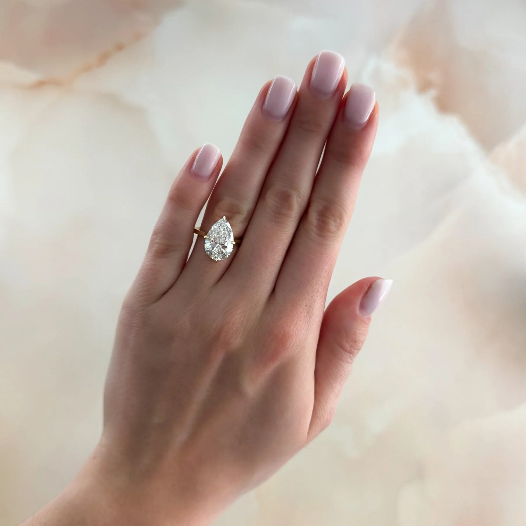 Compass Solitaire Engagement Ring with Pear Cut Diamond - Image 8