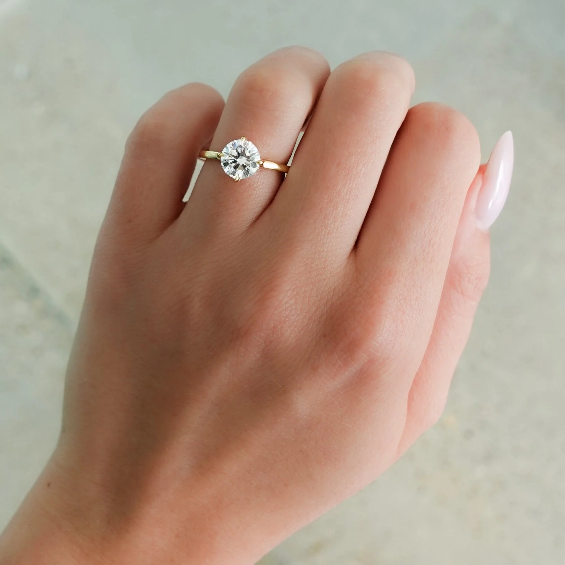 Compass Solitaire Engagement Ring with Round Cut Diamond - Image 3