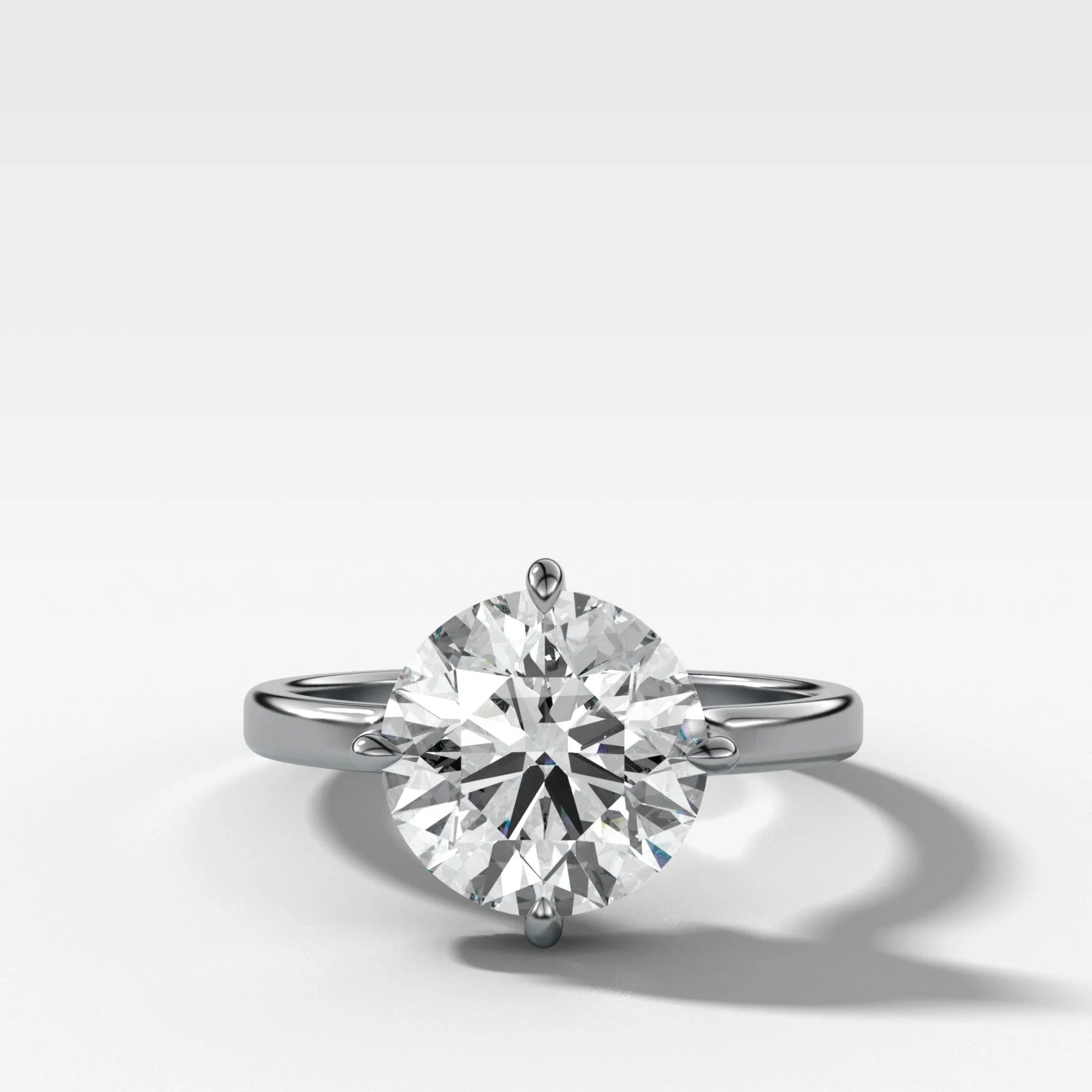 Compass Solitaire Engagement Ring with Round Cut Diamond - Image 4