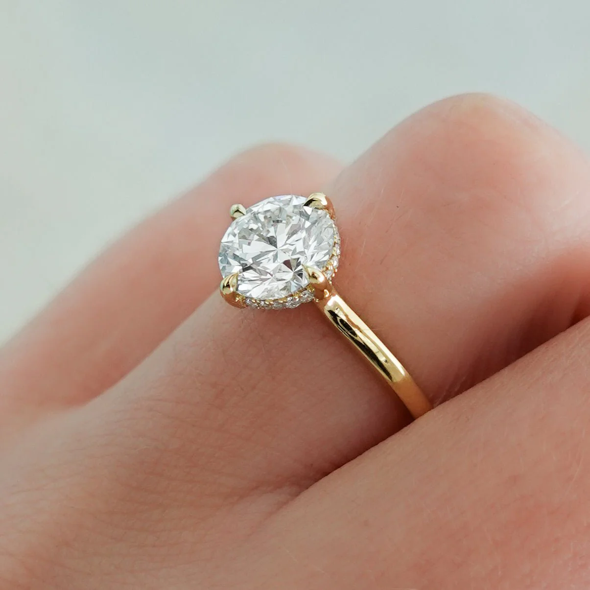 Compass Solitaire Engagement Ring with Round Cut Diamond - Image 6