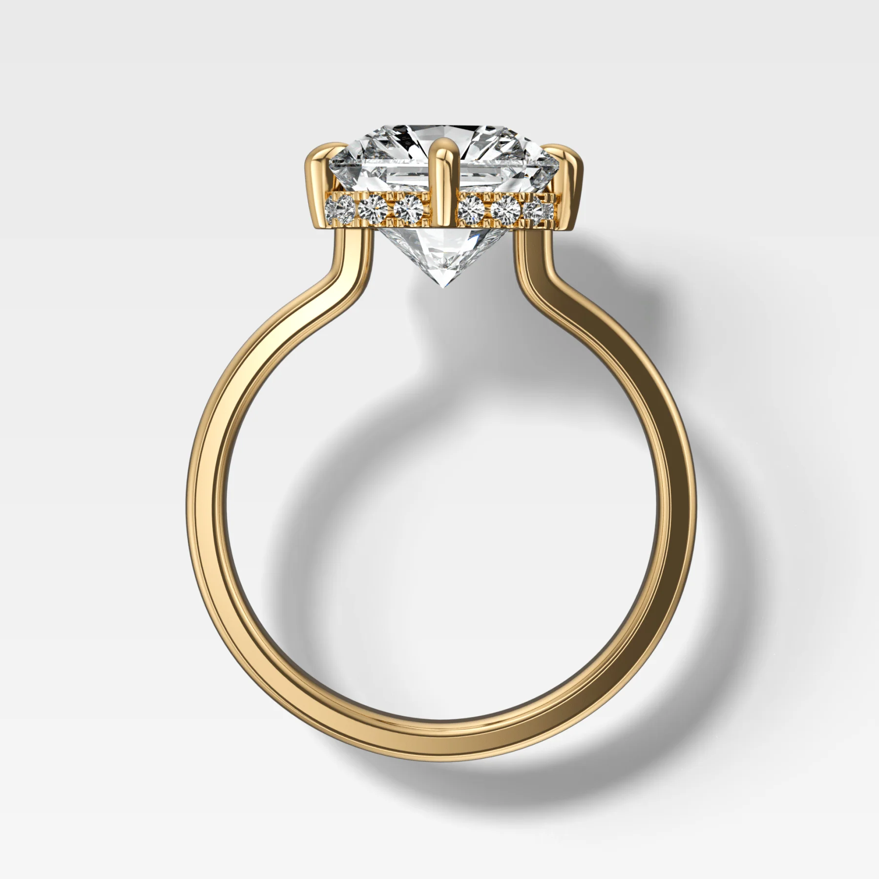 Compass Solitaire Engagement Ring with Square Radiant Cut Diamond - Image 2