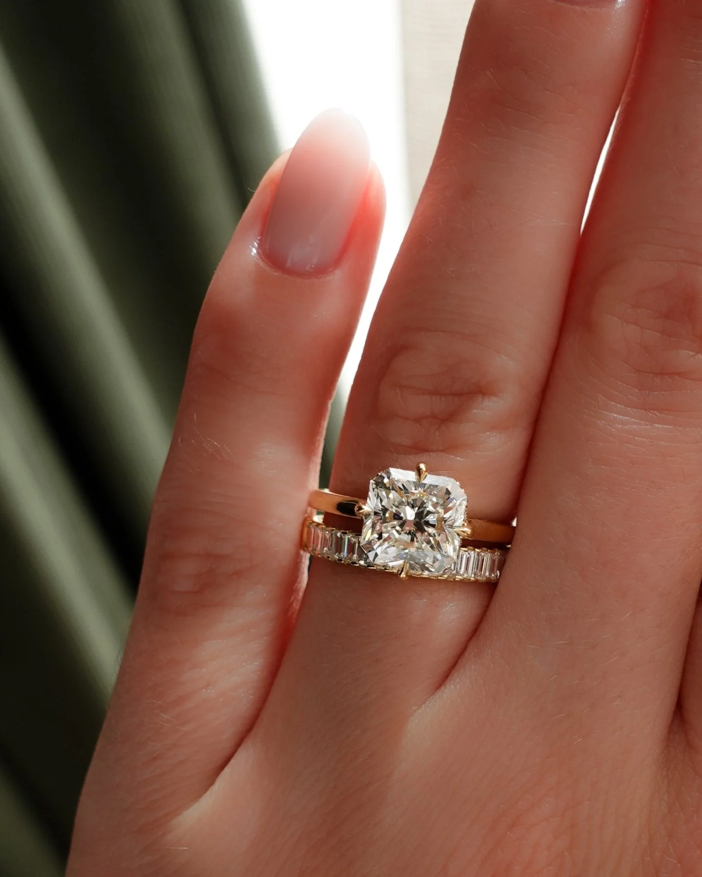 Compass Solitaire Engagement Ring with Square Radiant Cut Diamond - Image 3