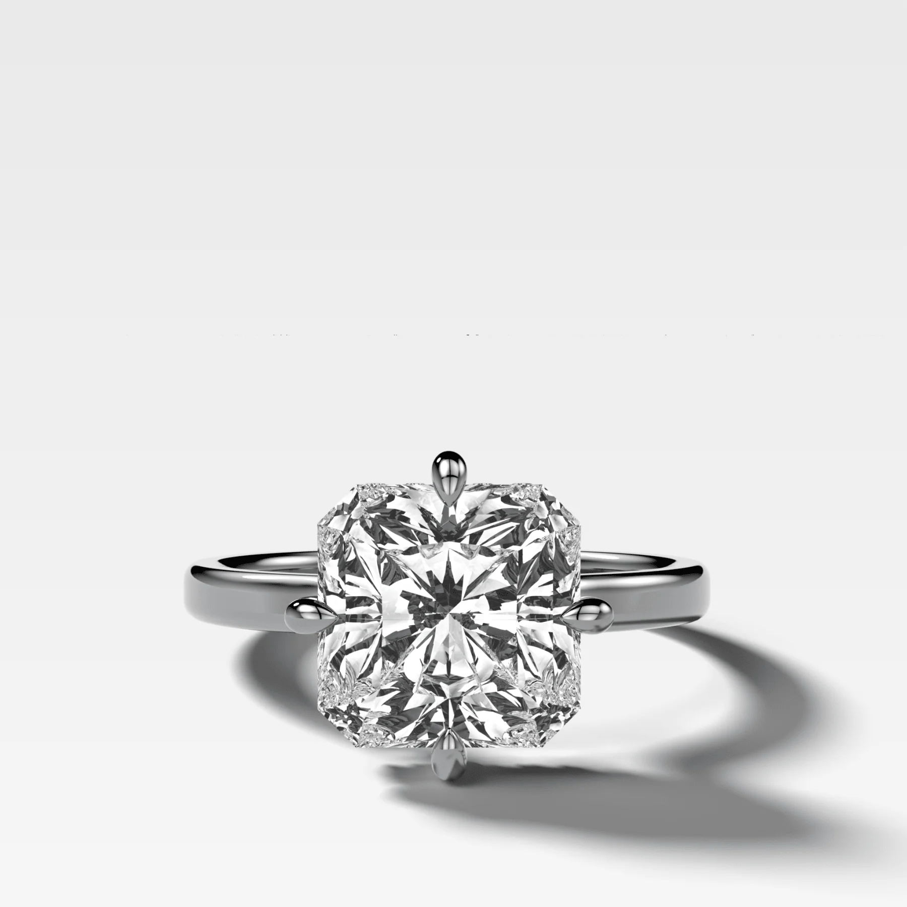 Compass Solitaire Engagement Ring with Square Radiant Cut Diamond - Image 4