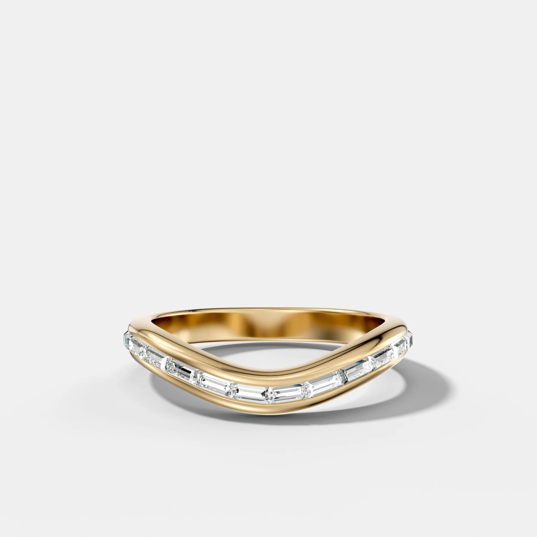 Contoured Channel Set Baguette Eternity Band