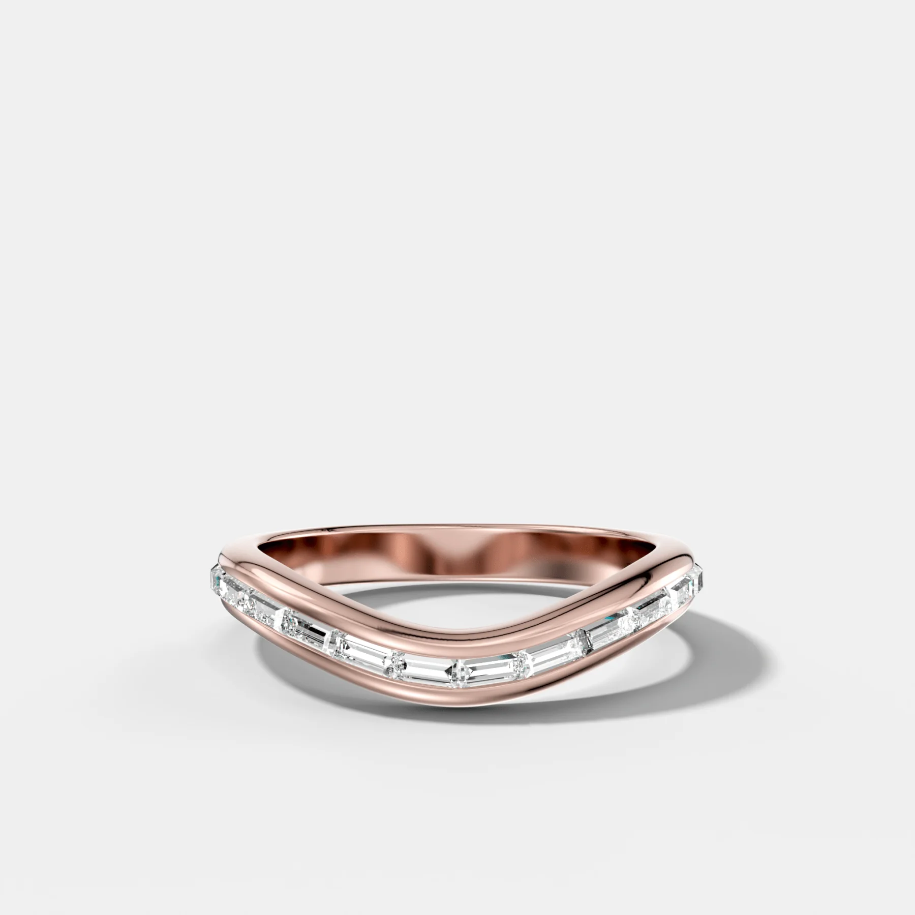 Contoured Channel Set Baguette Eternity Band - Image 3