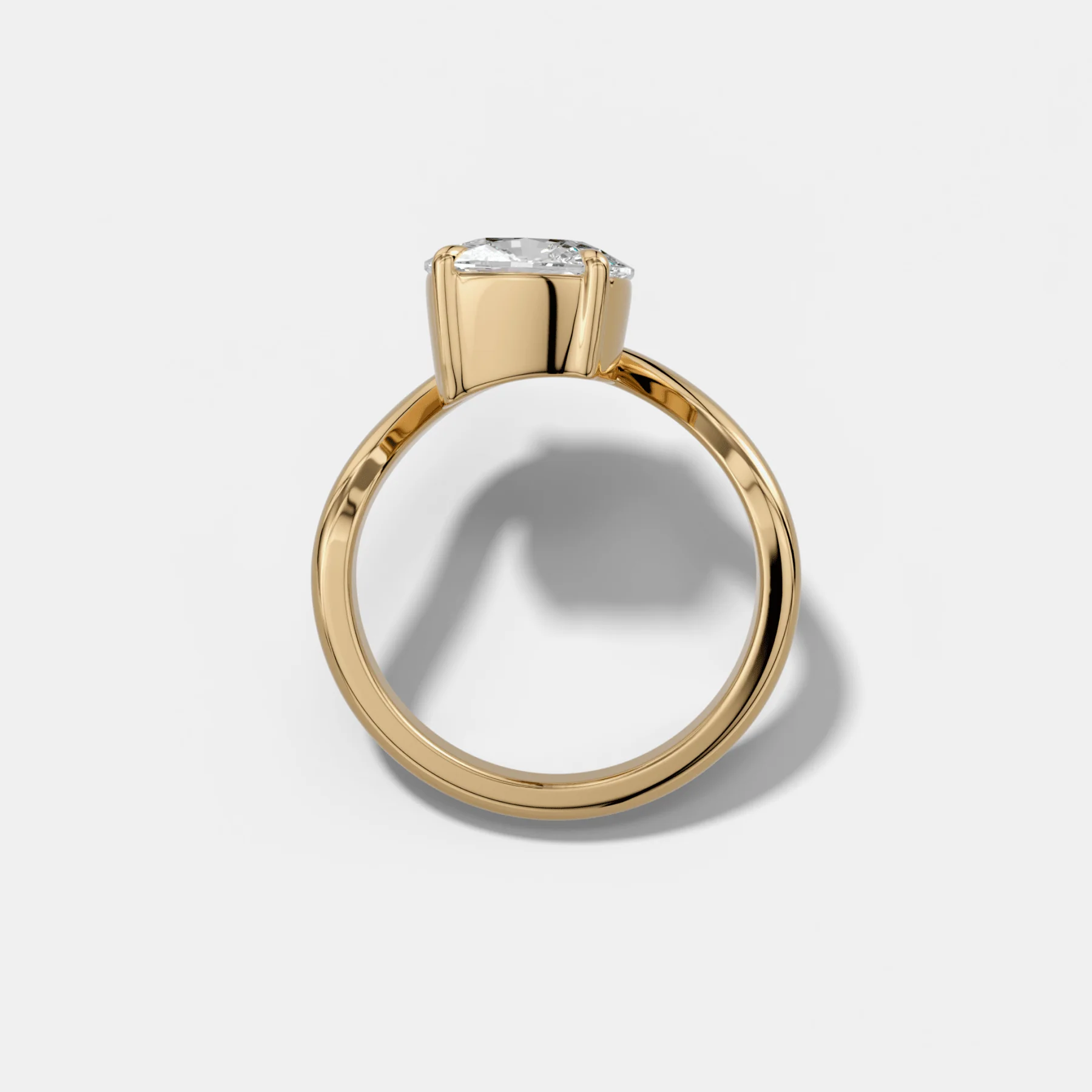 Contoured Engagement Ring with an Elongated Cushion Cut Diamond - Image 2
